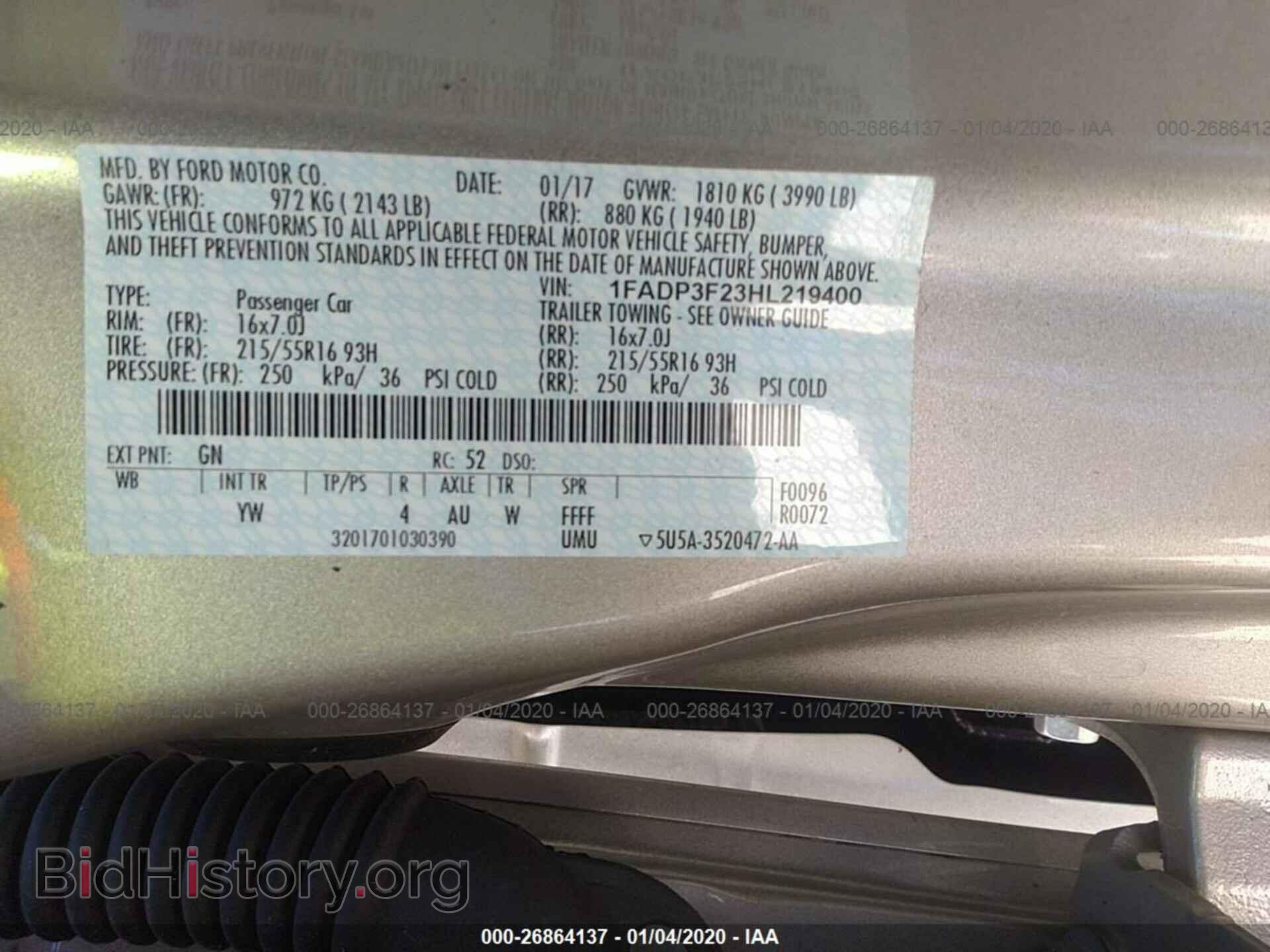 2017 FORD FOCUS - VIN: 1FADP3F23HL219400 - Photo 9
