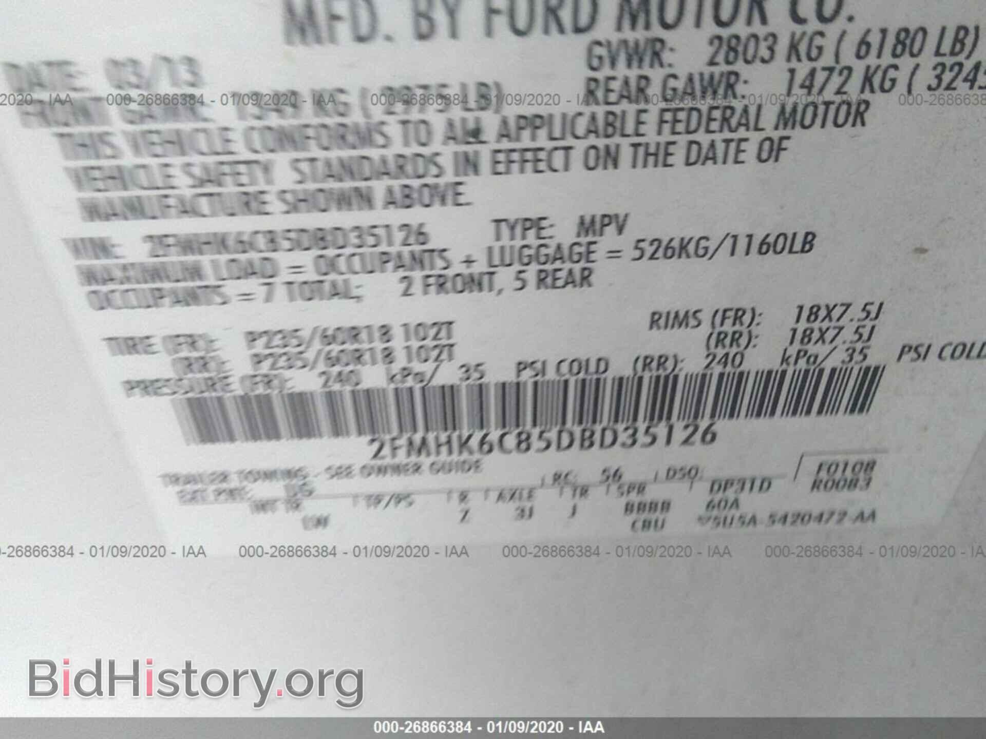 2013 FORD FLEX - VIN: 2FMHK6C85DBD35126 - Photo 9