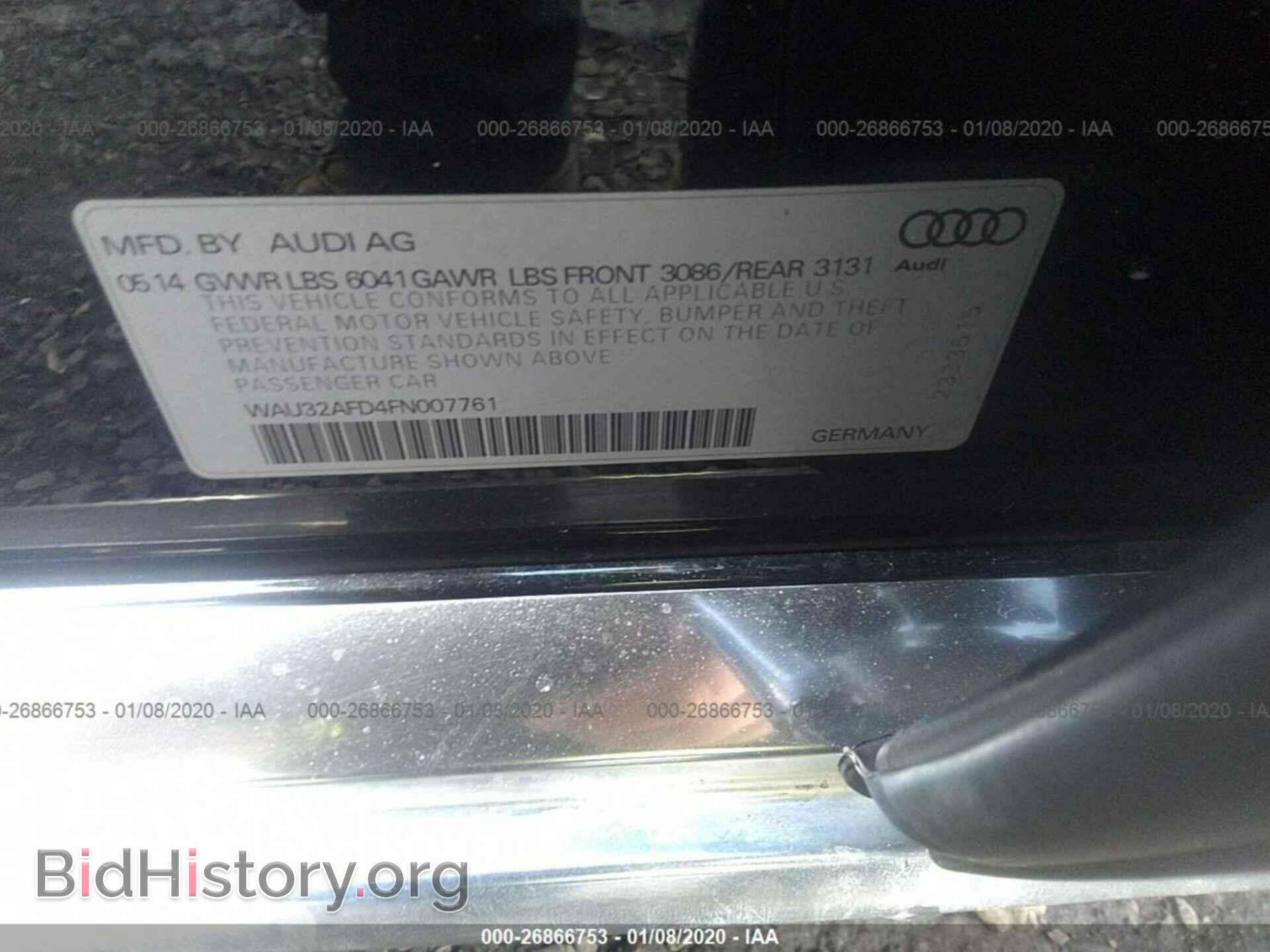 2015 AUDI A8 - VIN: WAU32AFD4FN007761 - Фото 9