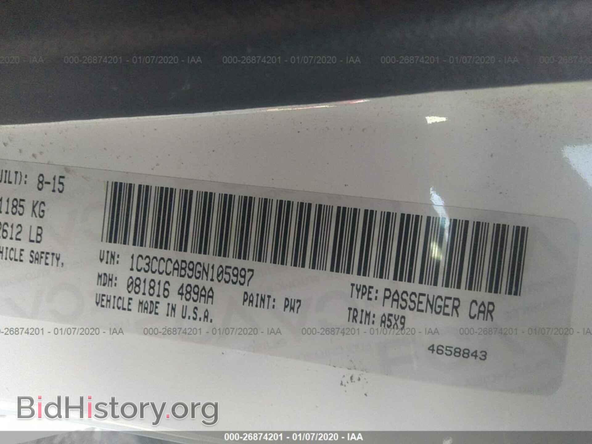 2016 CHRYSLER 200 - VIN: 1C3CCCAB9GN105997 - Photo 9