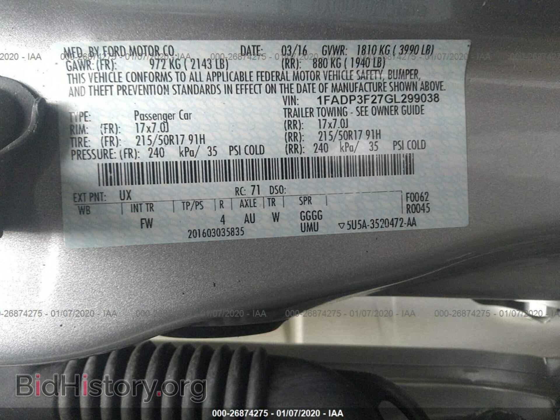 2016 FORD FOCUS - VIN: 1FADP3F27GL299038 - Photo 9