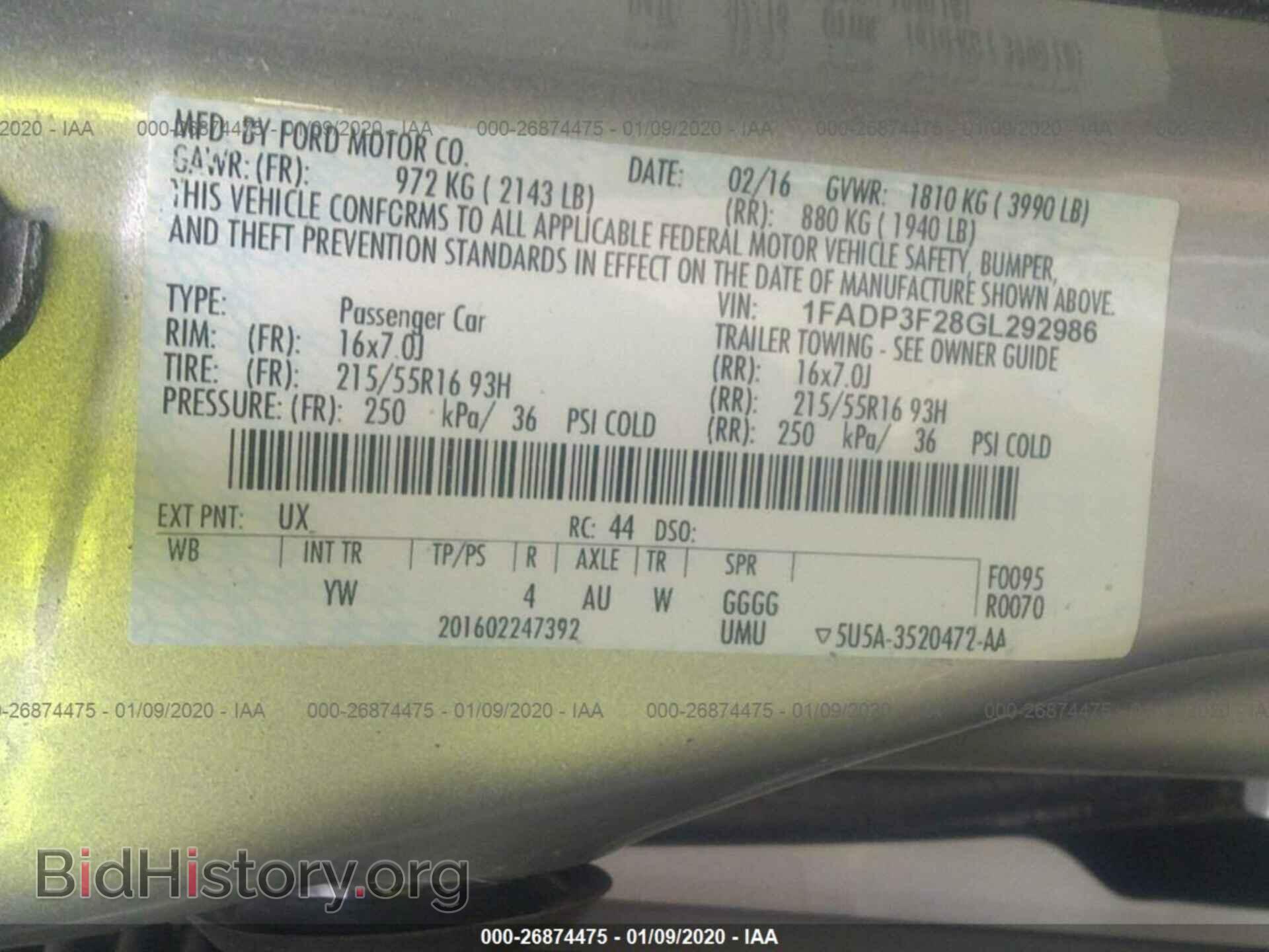 2016 FORD FOCUS - VIN: 1FADP3F28GL292986 - Photo 9
