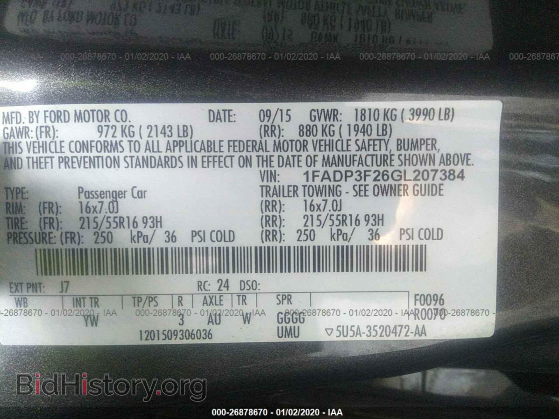 2016 FORD FOCUS - VIN: 1FADP3F26GL207384 - Фото 9