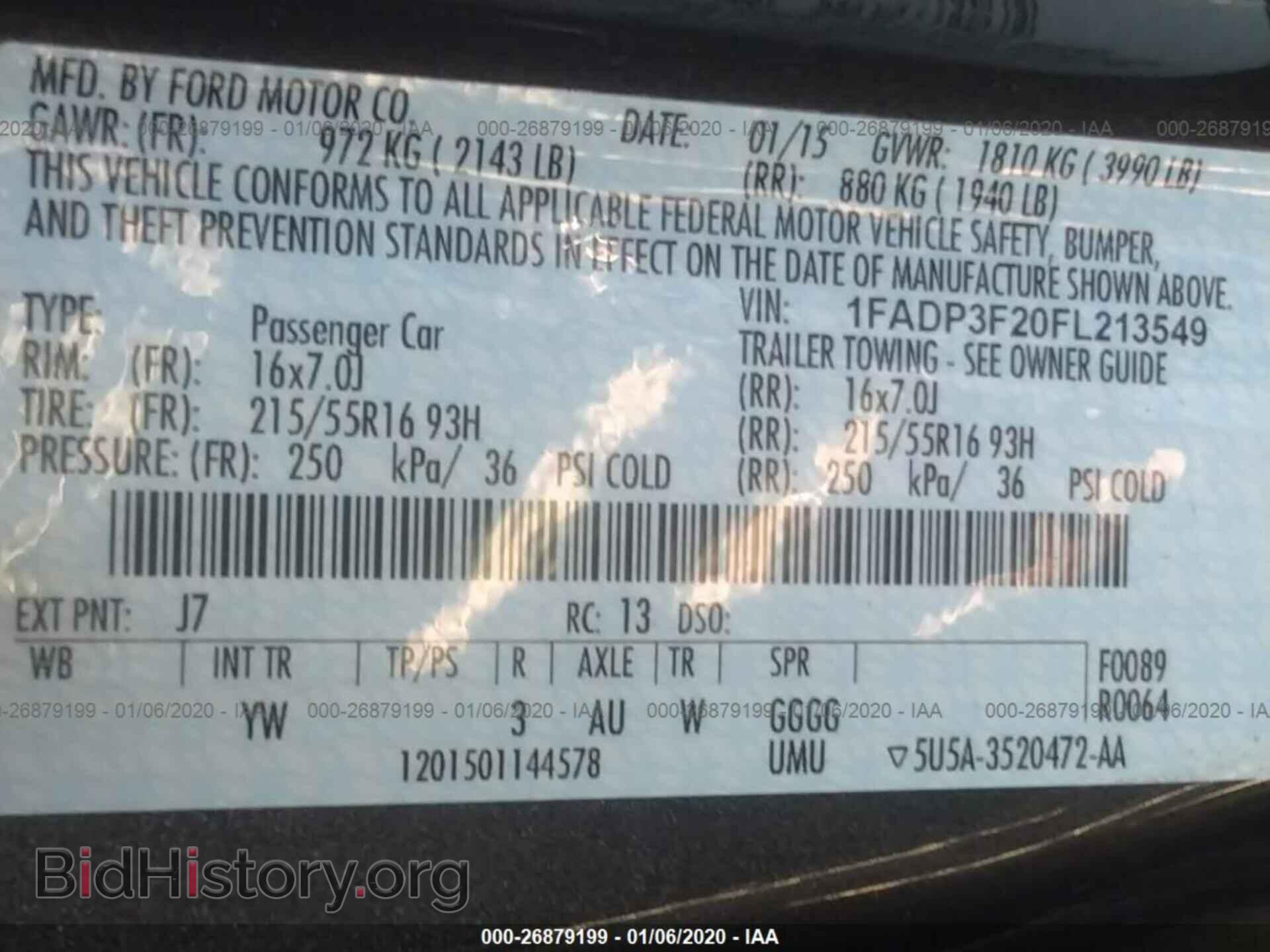 2015 FORD FOCUS - VIN: 1FADP3F20FL213549 - Фото 9