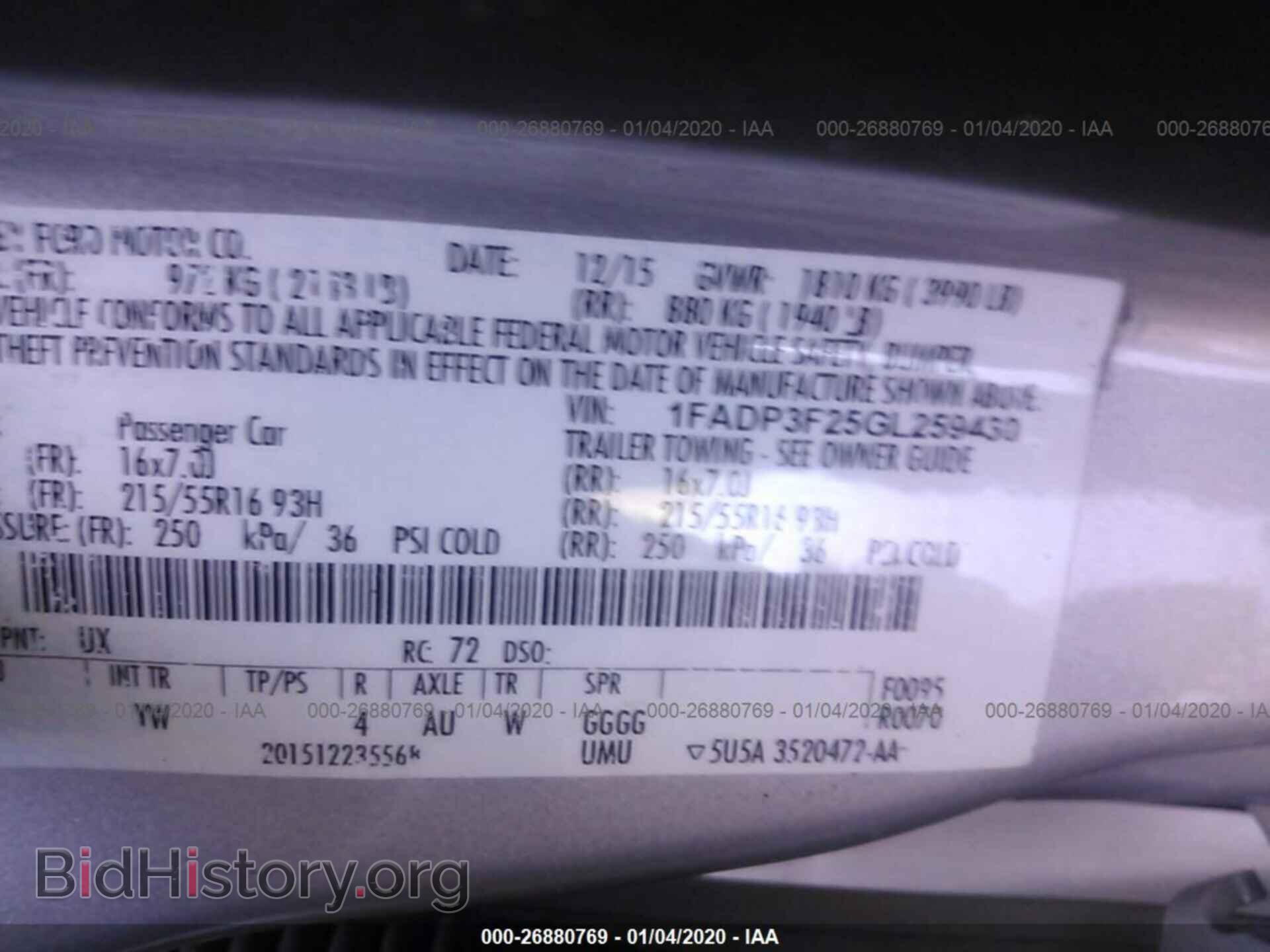 2016 FORD FOCUS - VIN: 1FADP3F25GL259430 - Photo 9