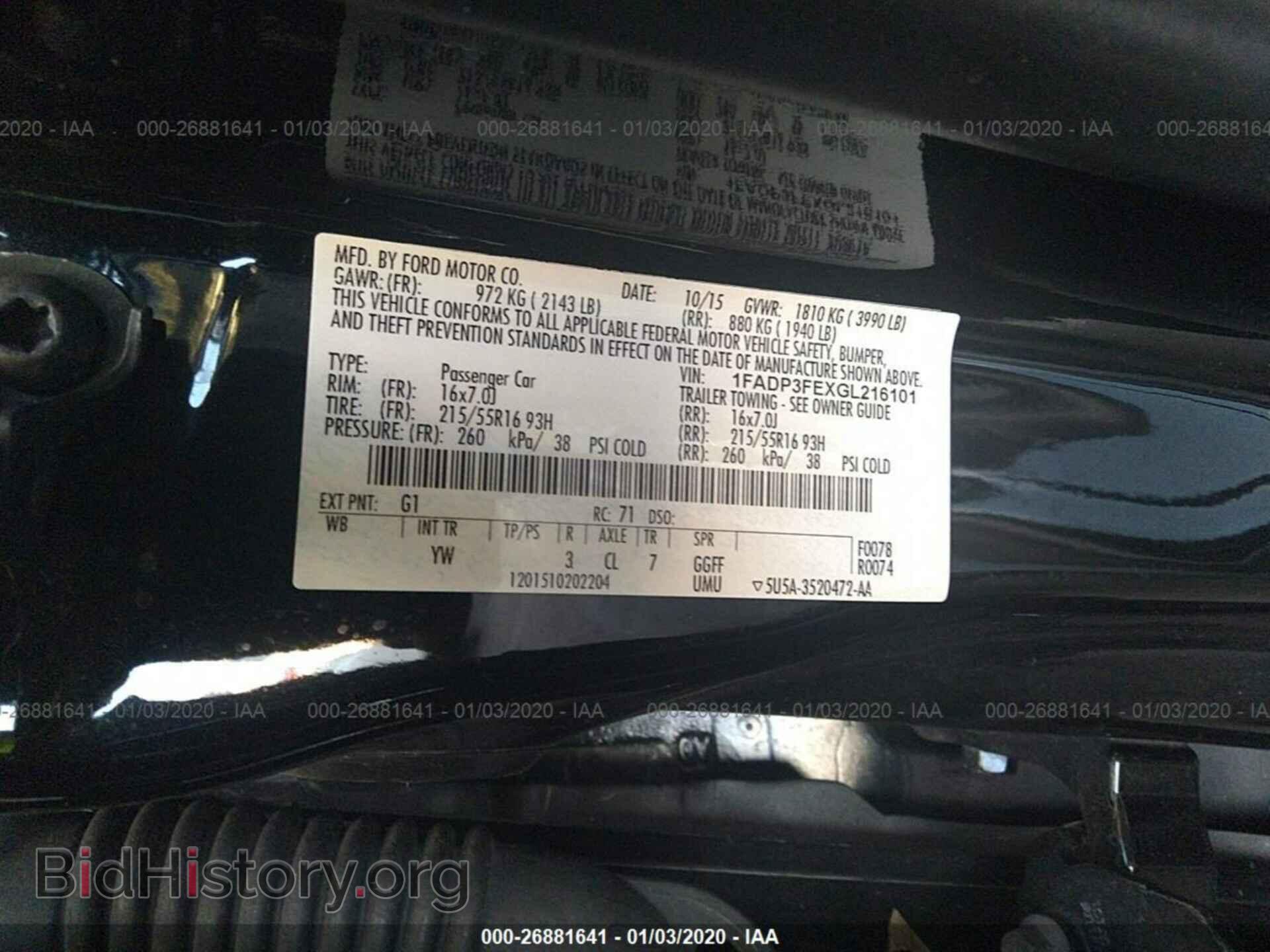 2016 FORD FOCUS - VIN: 1FADP3FEXGL216101 - Фото 9