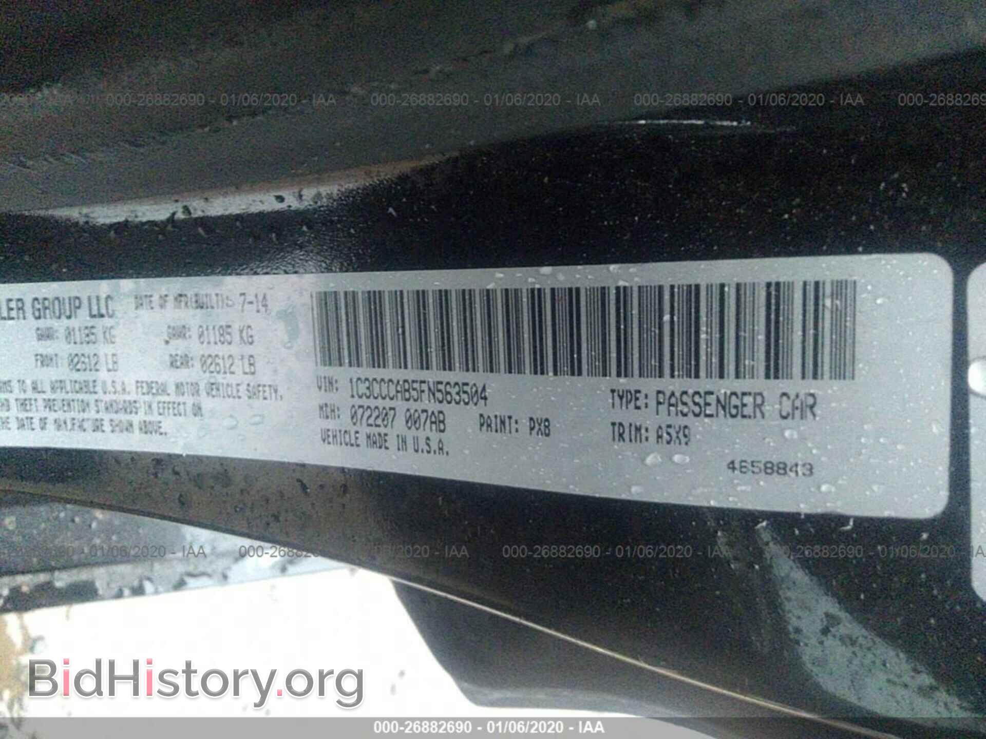 2015 CHRYSLER 200 - VIN: 1C3CCCAB5FN563504 - Фото 9