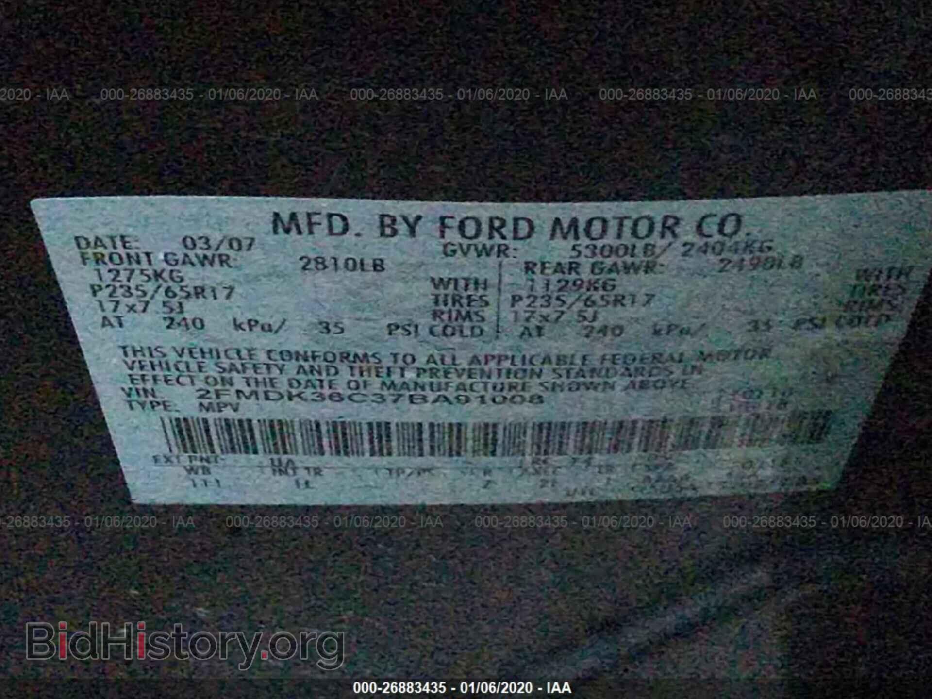 2007 FORD EDGE - VIN: 2FMDK36C37BA91008 - Photo 9