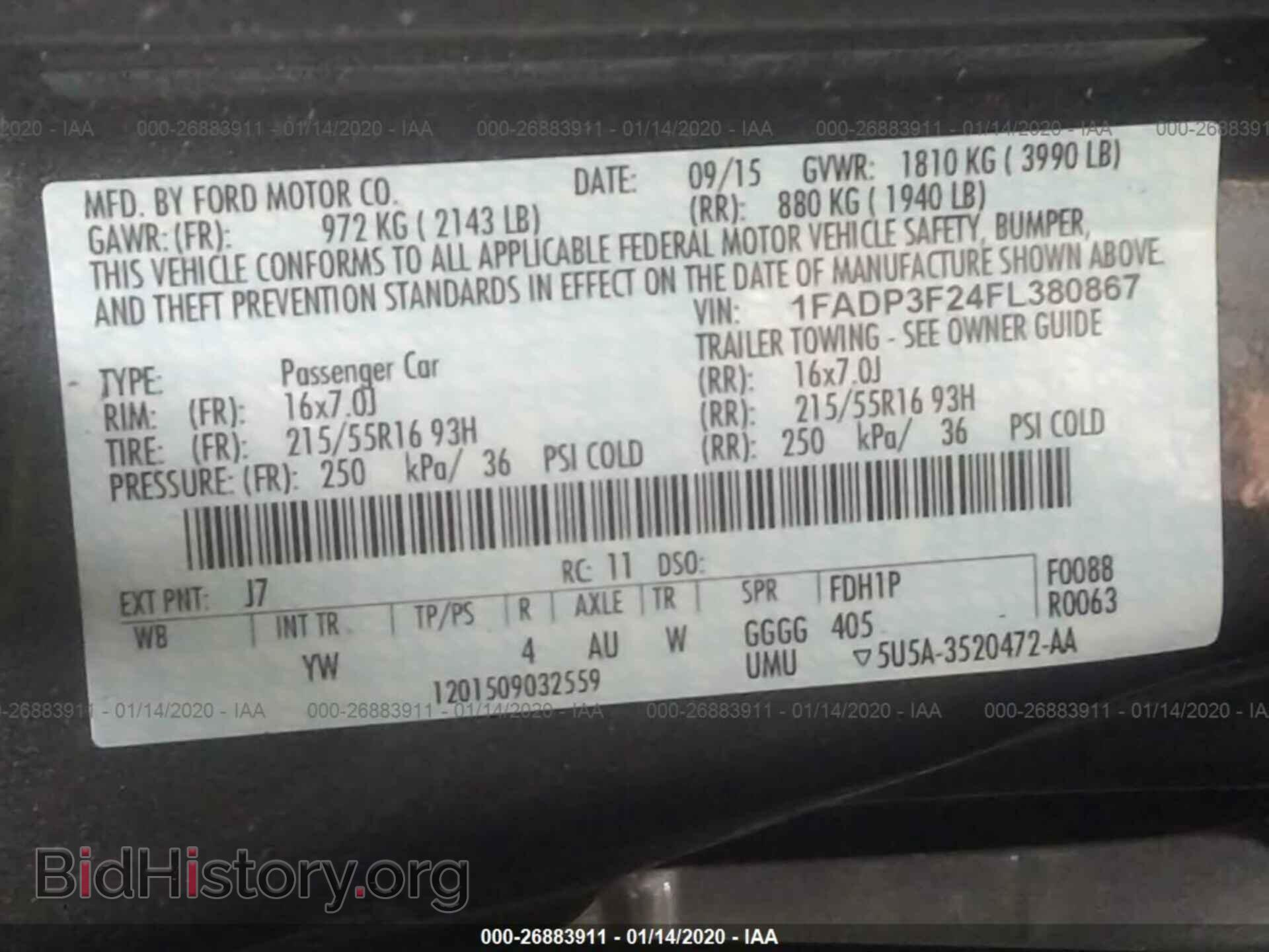 2015 FORD FOCUS - VIN: 1FADP3F24FL380867 - Photo 9