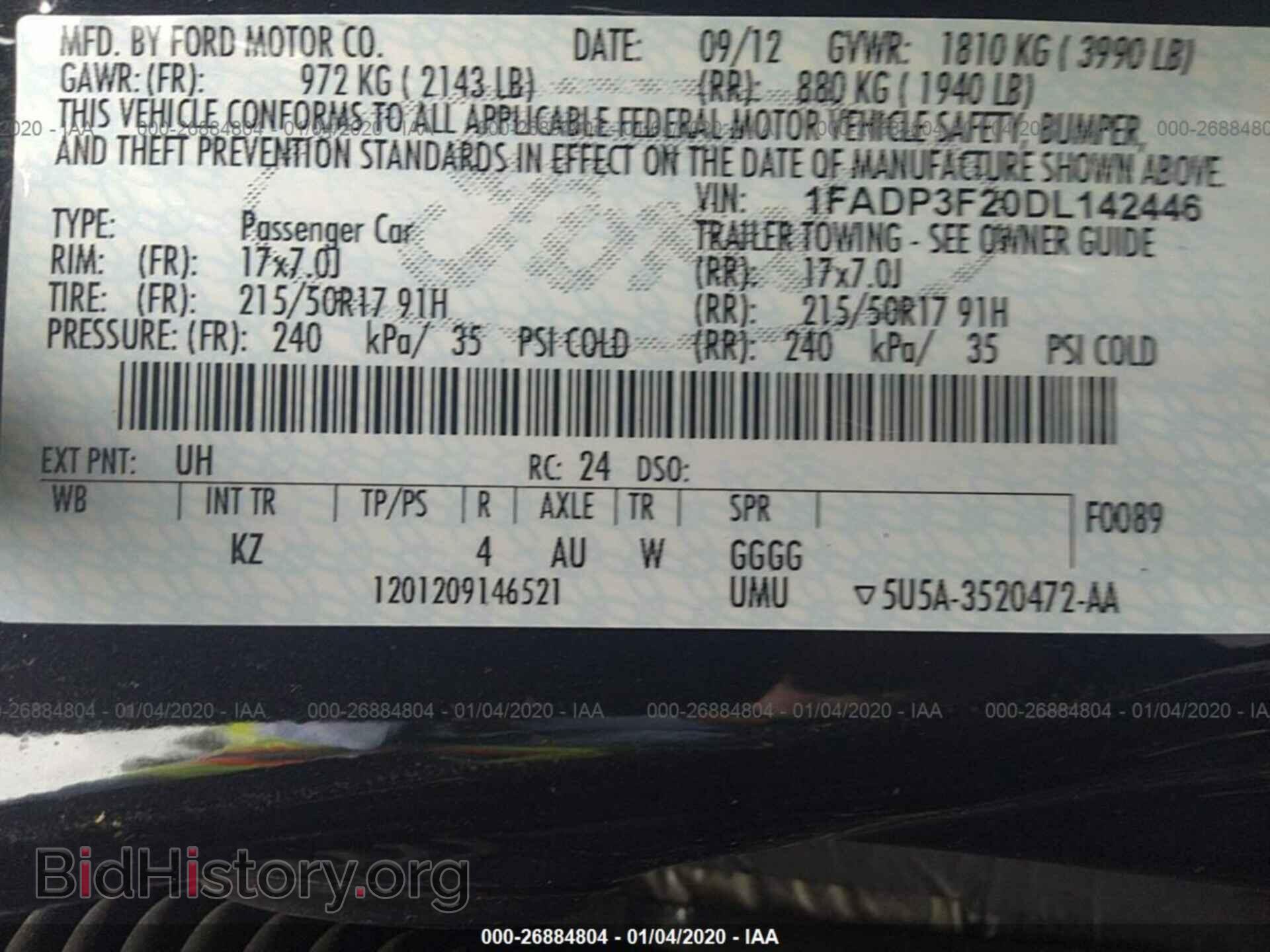 2013 FORD FOCUS - VIN: 1FADP3F20DL142446 - Photo 9