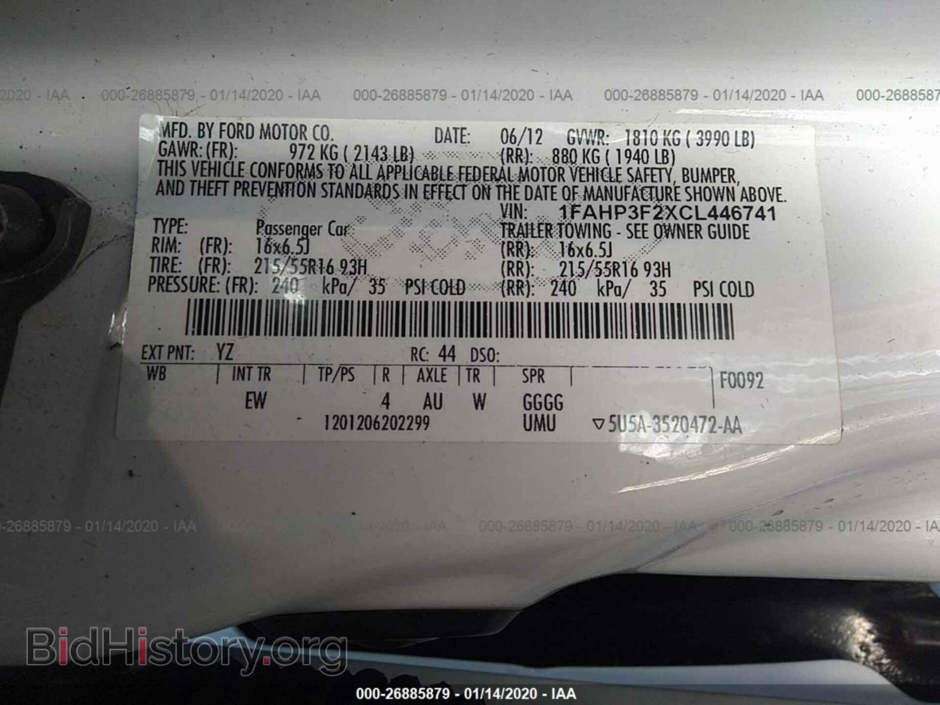 2012 FORD FOCUS - VIN: 1FAHP3F2XCL446741 - Фото 9