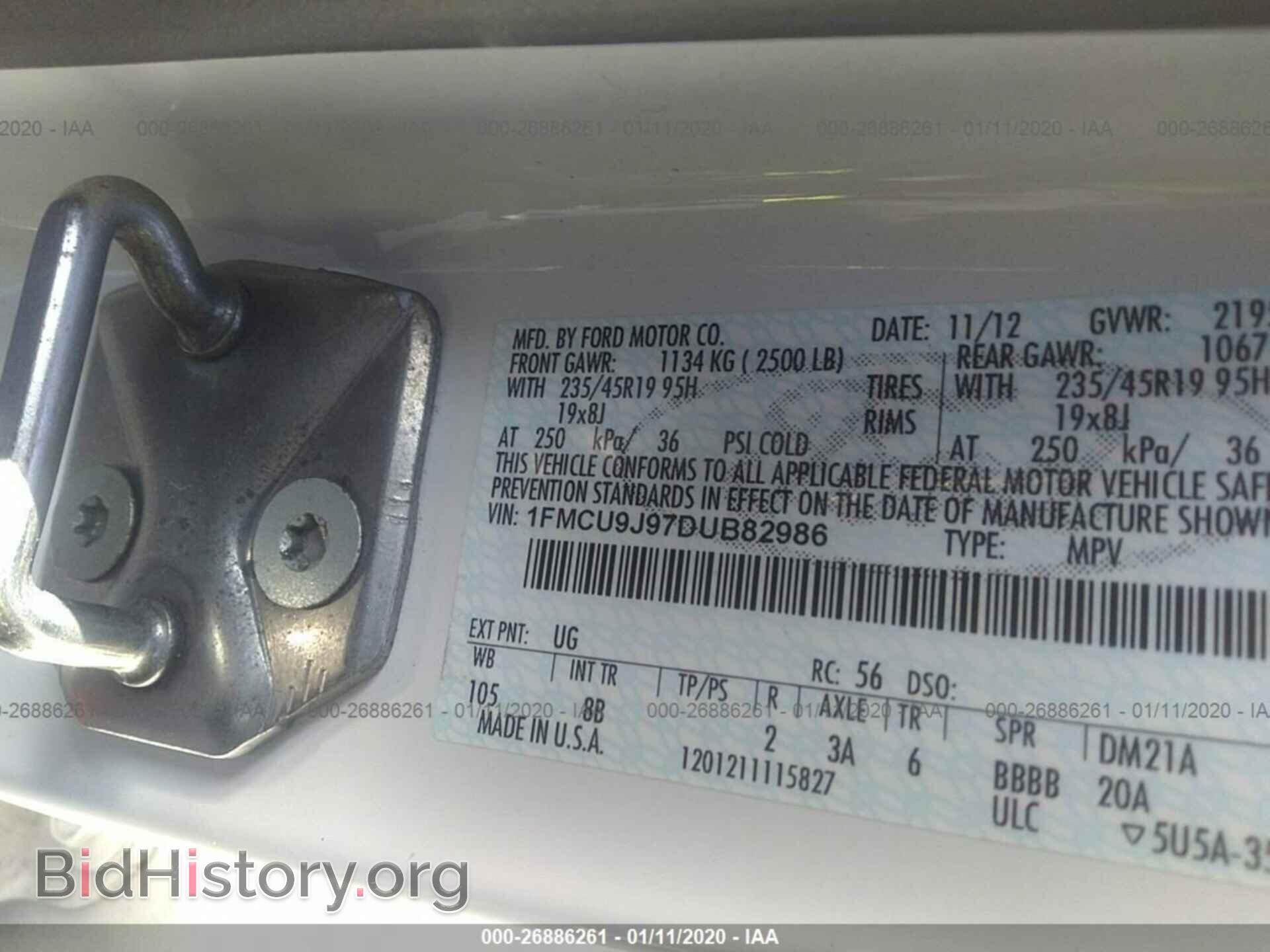 2013 FORD ESCAPE - VIN: 1FMCU9J97DUB82986 - Photo 9