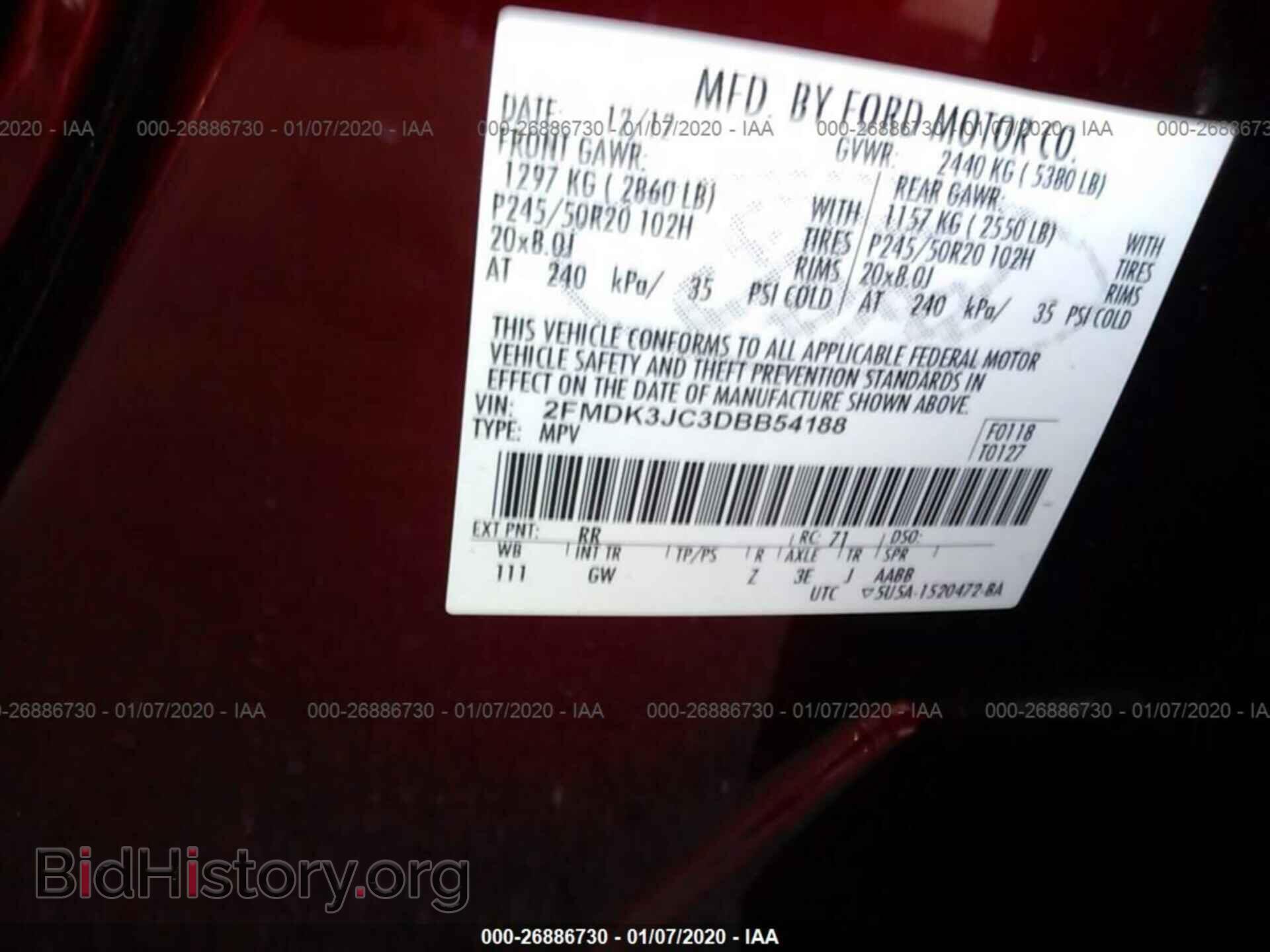 2013 FORD EDGE - VIN: 2FMDK3JC3DBB54188 - Photo 9