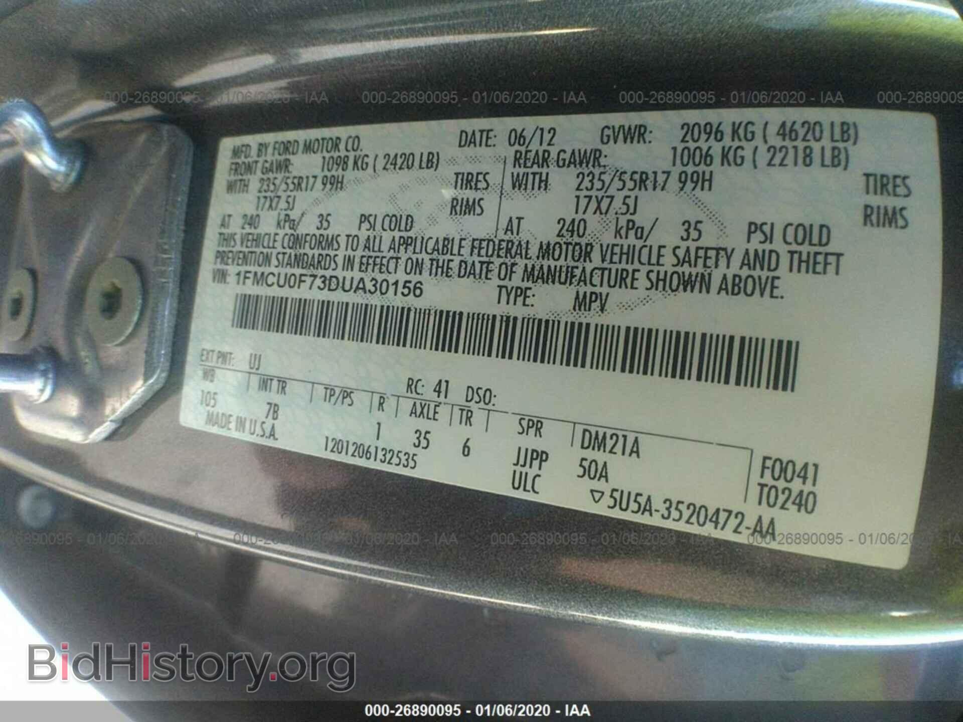 2013 FORD ESCAPE - VIN: 1FMCU0F73DUA30156 - Фото 9