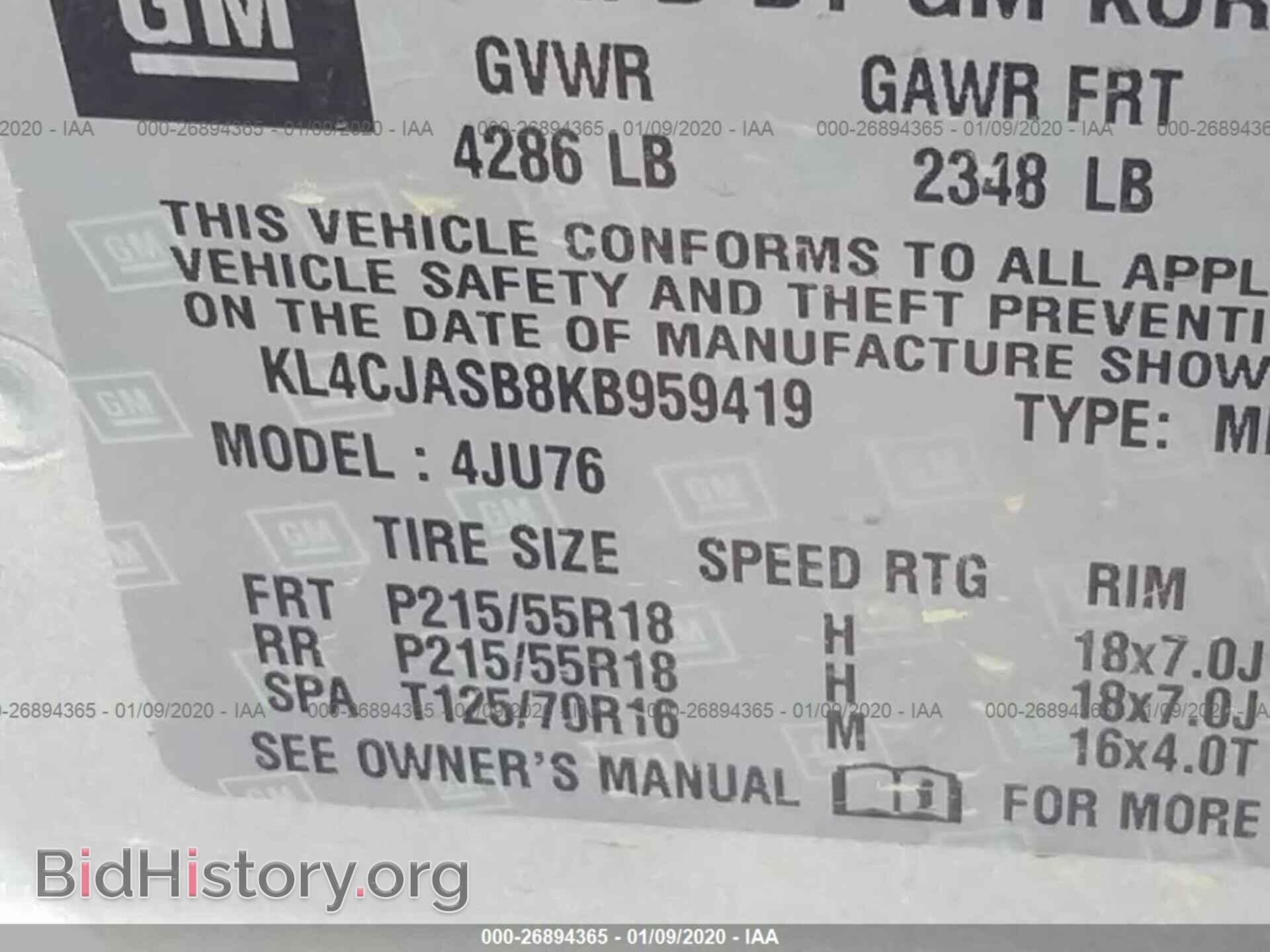 2019 BUICK ENCORE - VIN: KL4CJASB8KB959419 - Photo 9