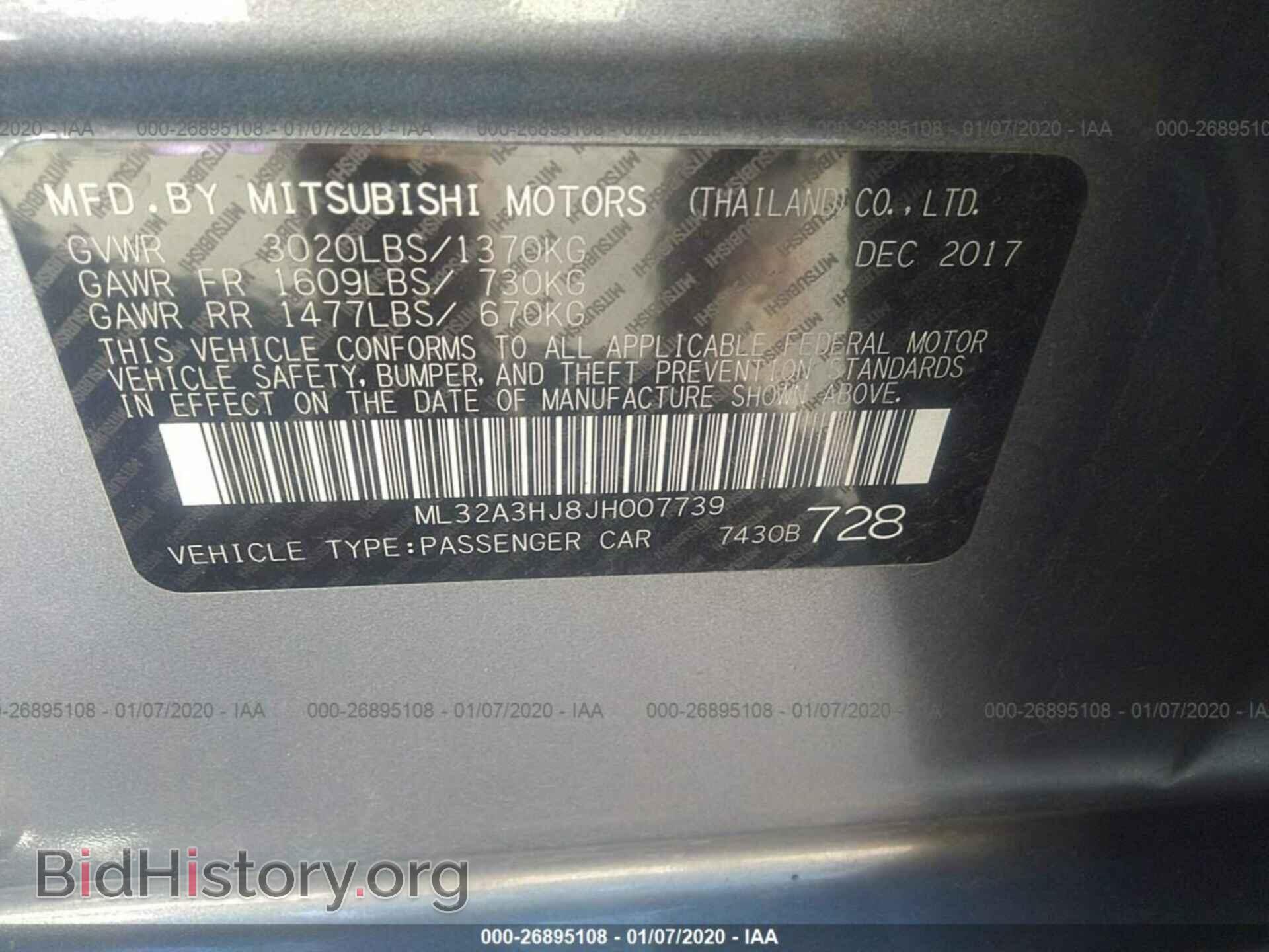 2018 MITSUBISHI MIRAGE - VIN: ML32A3HJ8JH007739 - Фото 9