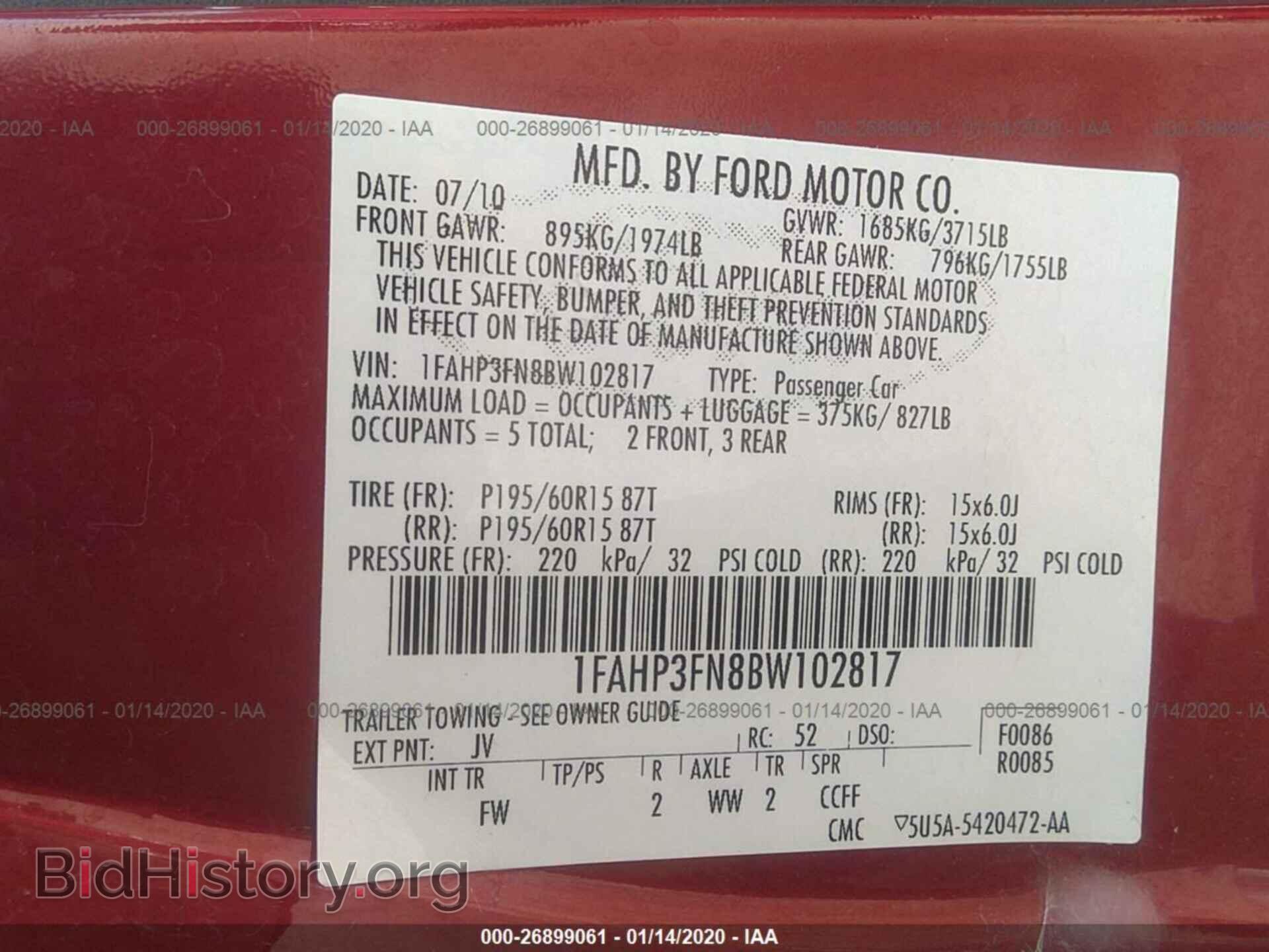 2011 FORD FOCUS - VIN: 1FAHP3FN8BW102817 - Фото 9
