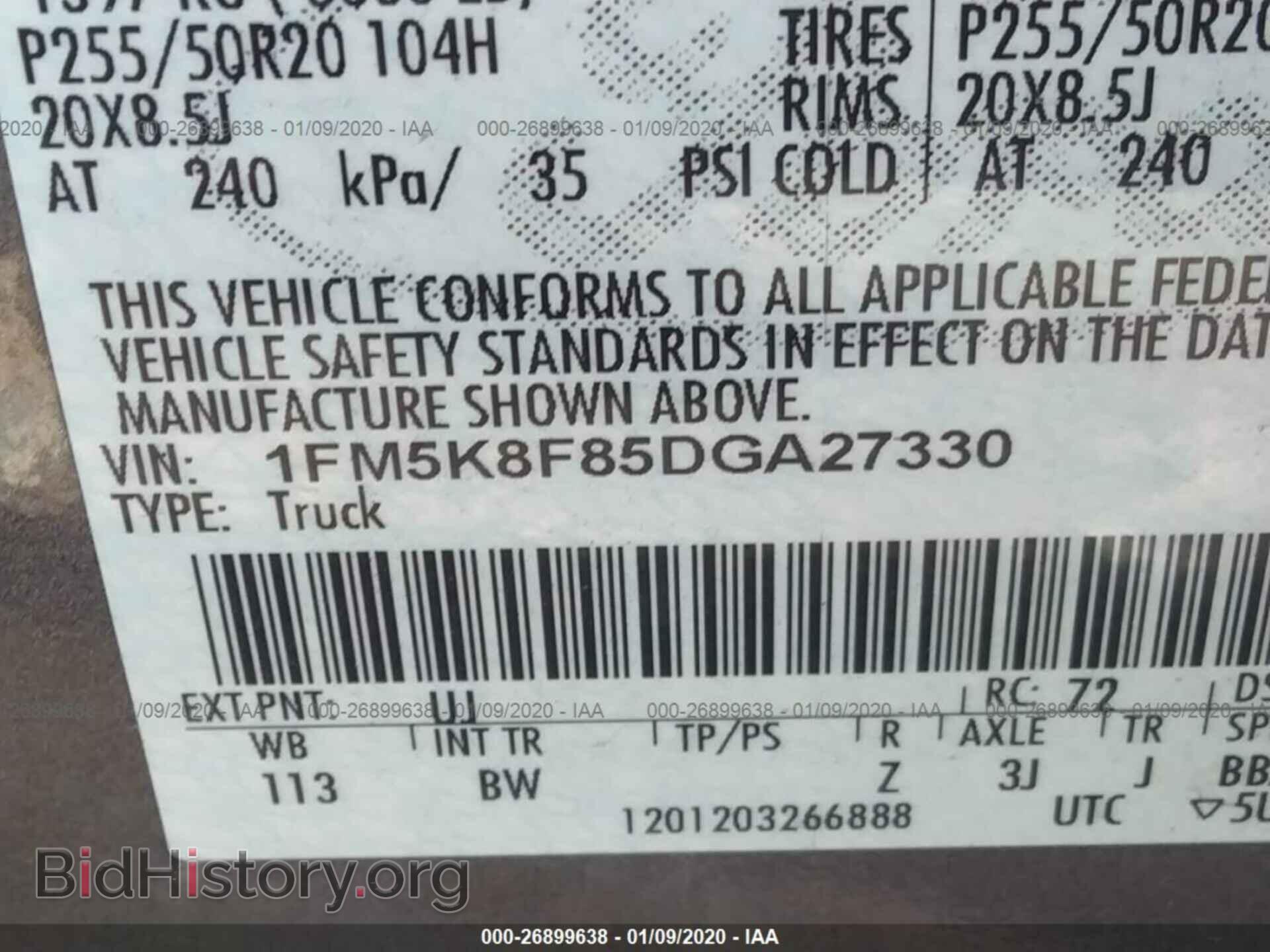 2013 FORD EXPLORER - VIN: 1FM5K8F85DGA27330 - Photo 9