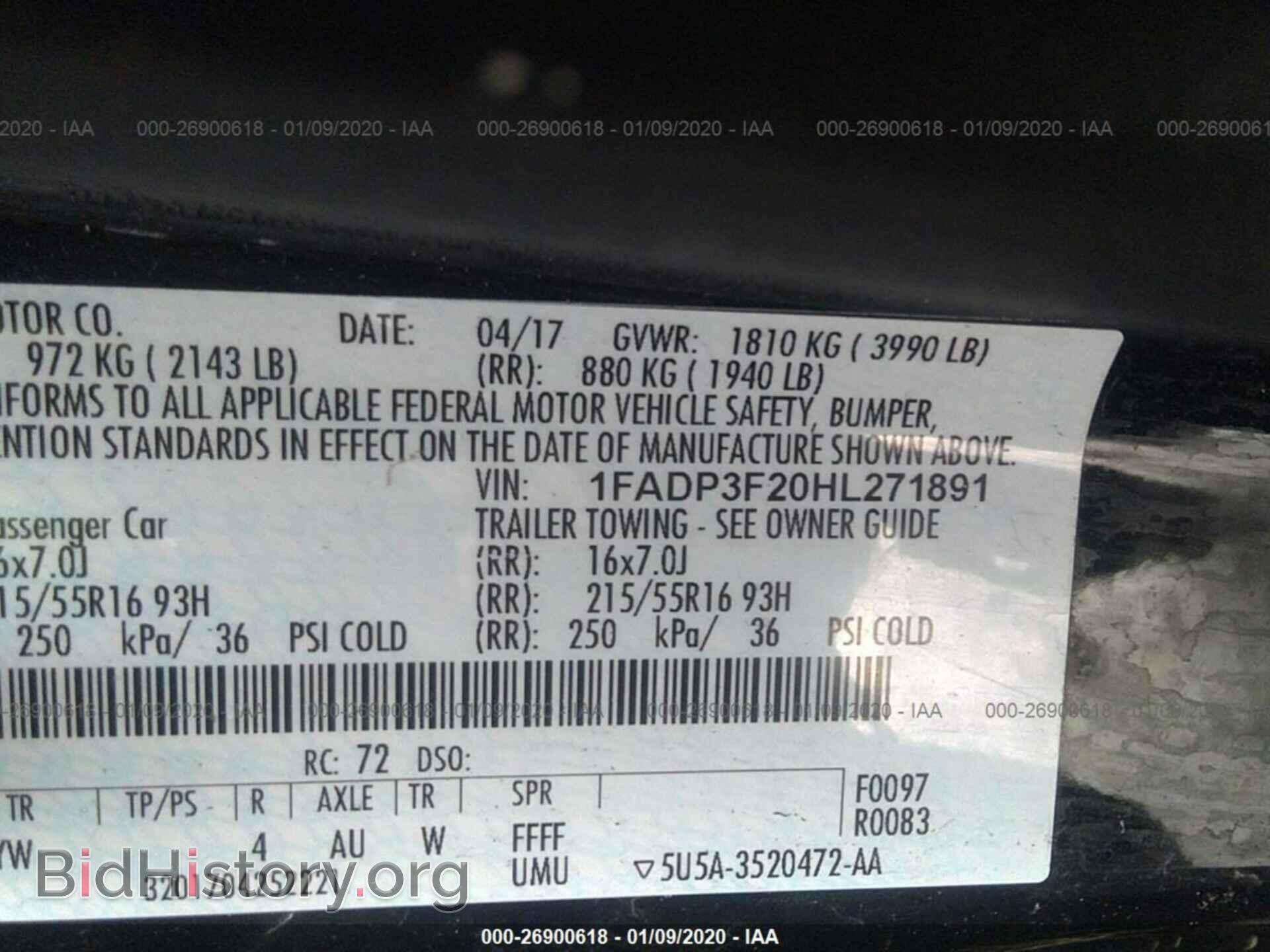 2017 FORD FOCUS - VIN: 1FADP3F20HL271891 - Photo 9