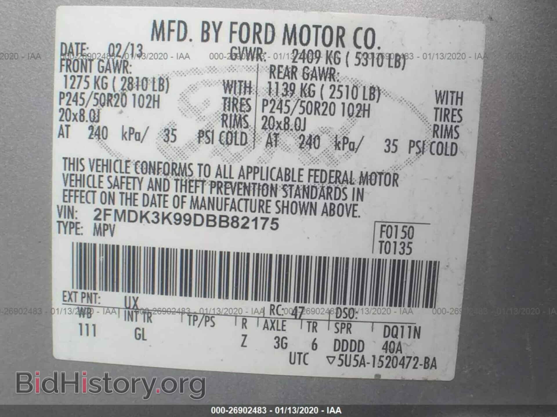 2013 FORD EDGE - VIN: 2FMDK3K99DBB82175 - Photo 9