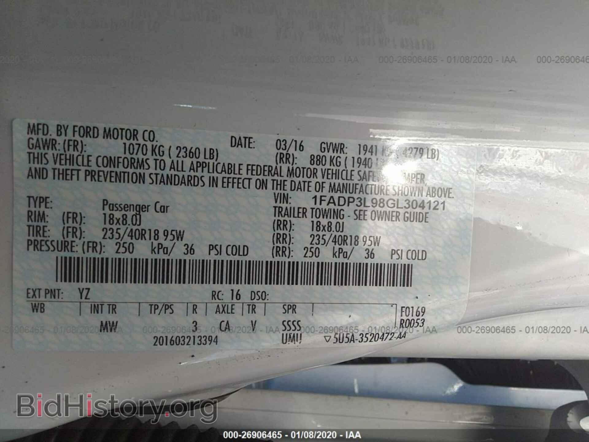 2016 FORD FOCUS - VIN: 1FADP3L98GL304121 - Фото 9