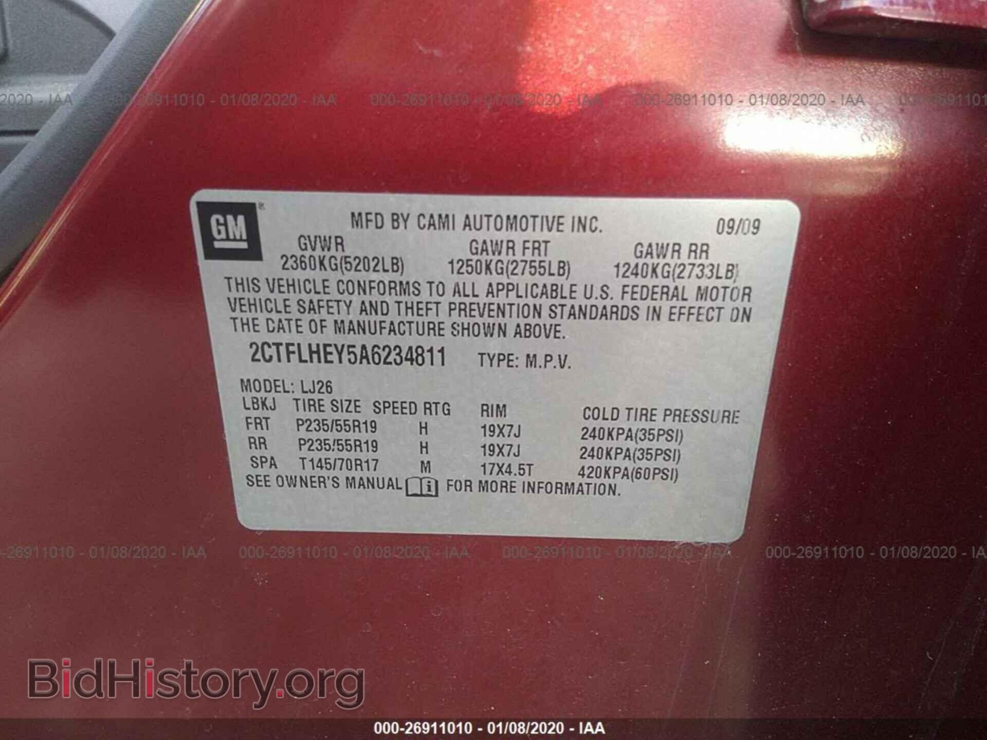 2010 GMC TERRAIN - VIN: 2CTFLHEY5A6234811 - Photo 9