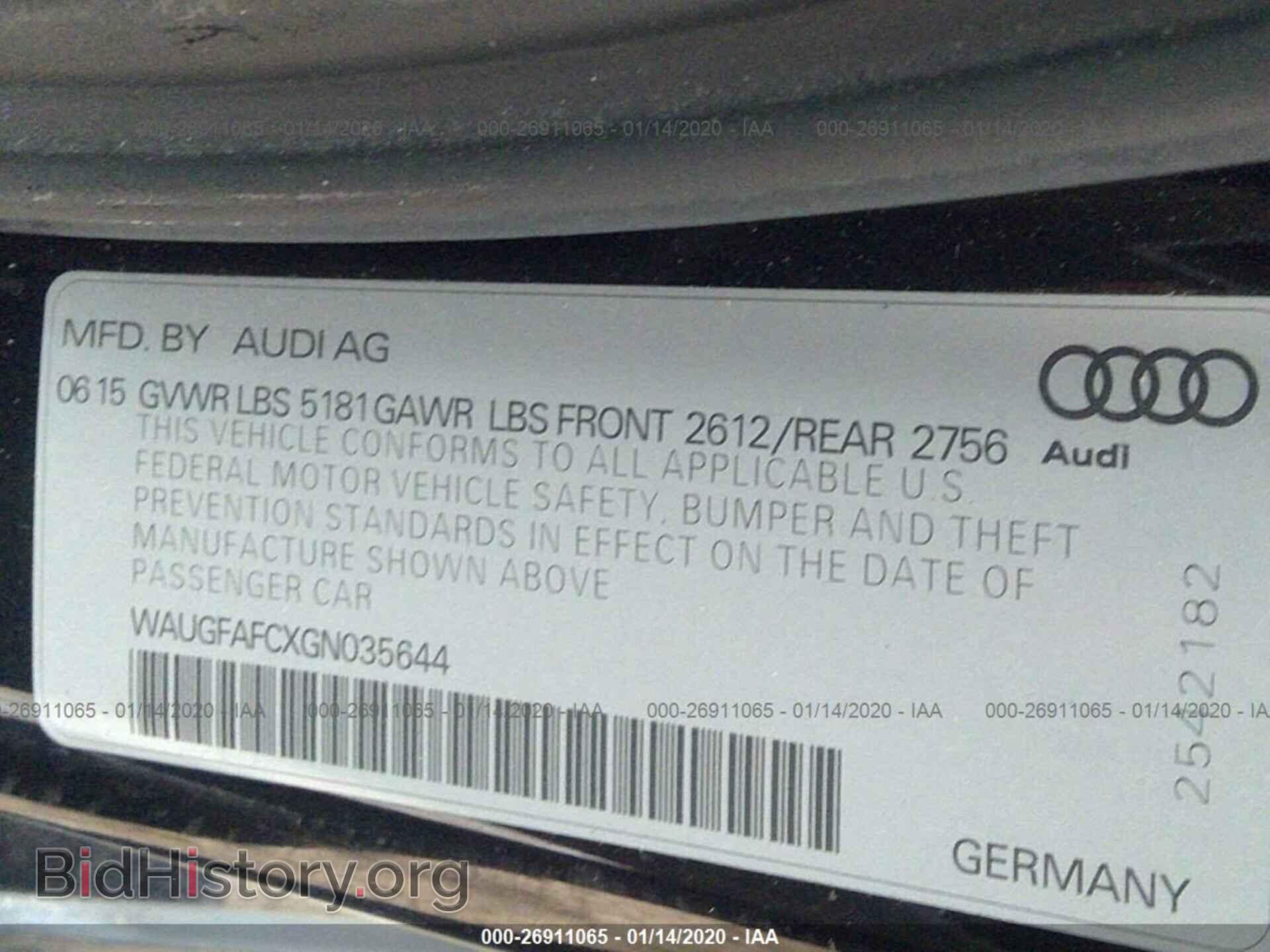 2016 AUDI A6 - VIN: WAUGFAFCXGN035644 - Фото 9