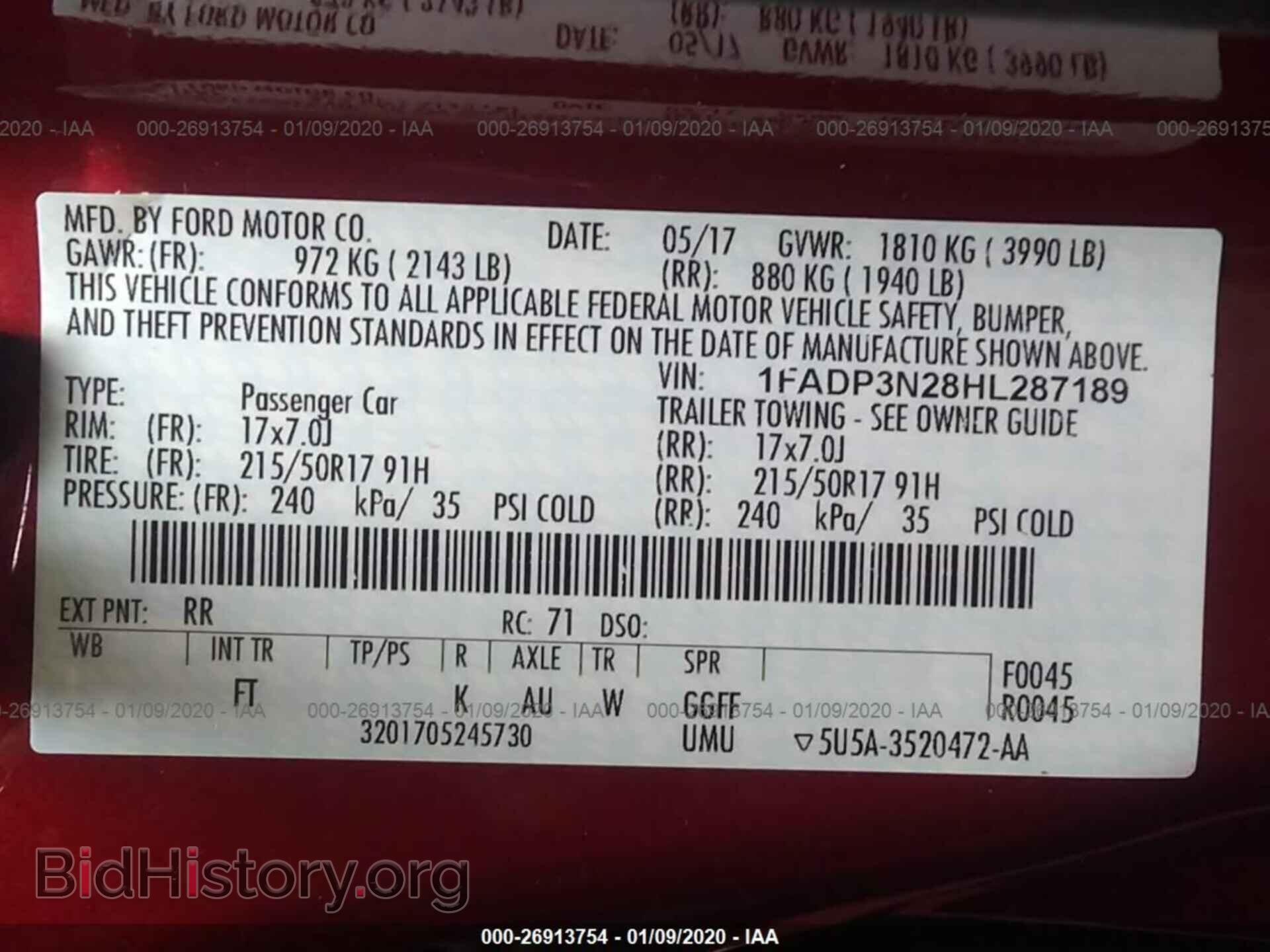 2017 FORD FOCUS - VIN: 1FADP3N28HL287189 - Photo 9