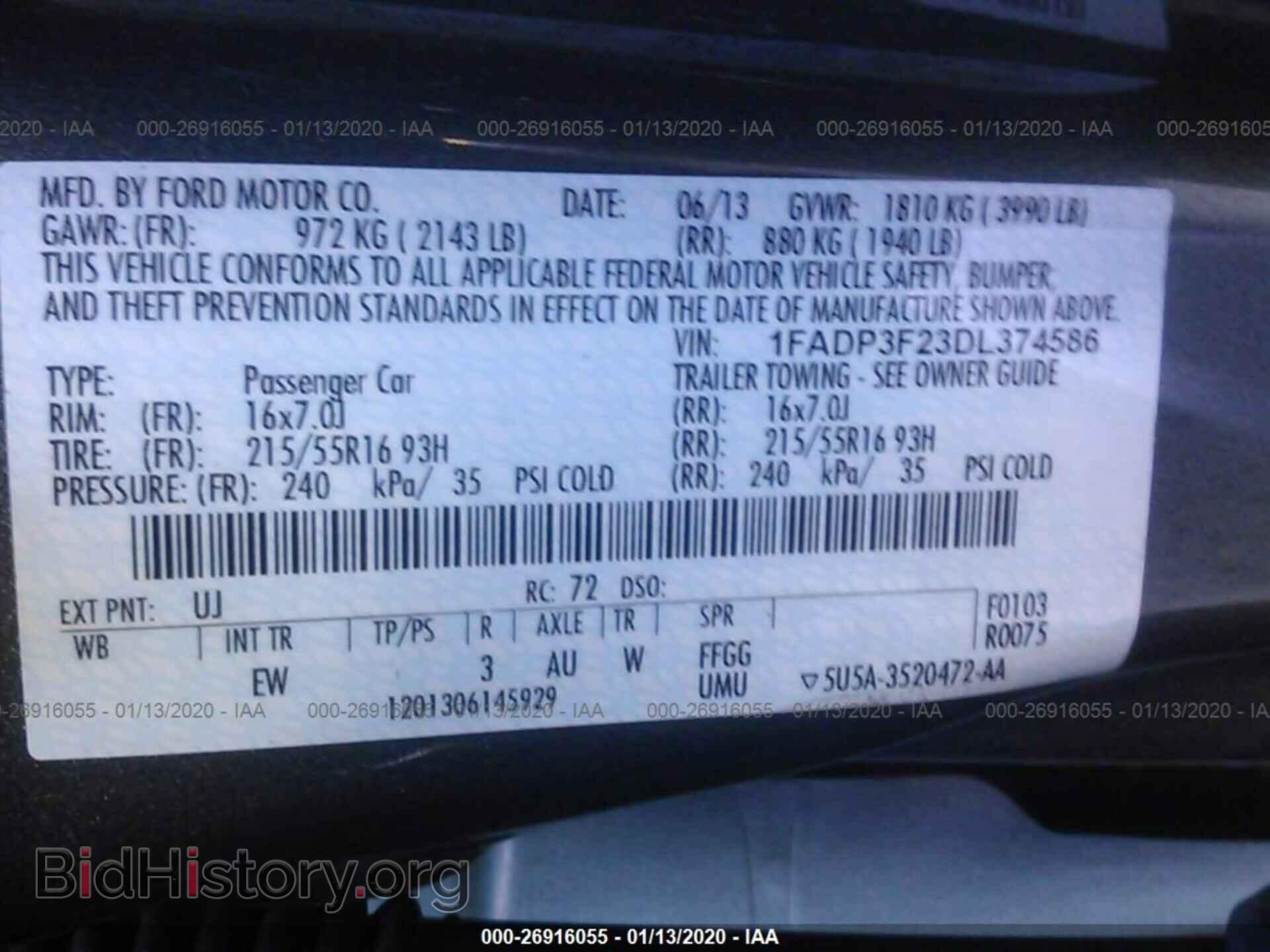 2013 FORD FOCUS - VIN: 1FADP3F23DL374586 - Фото 9