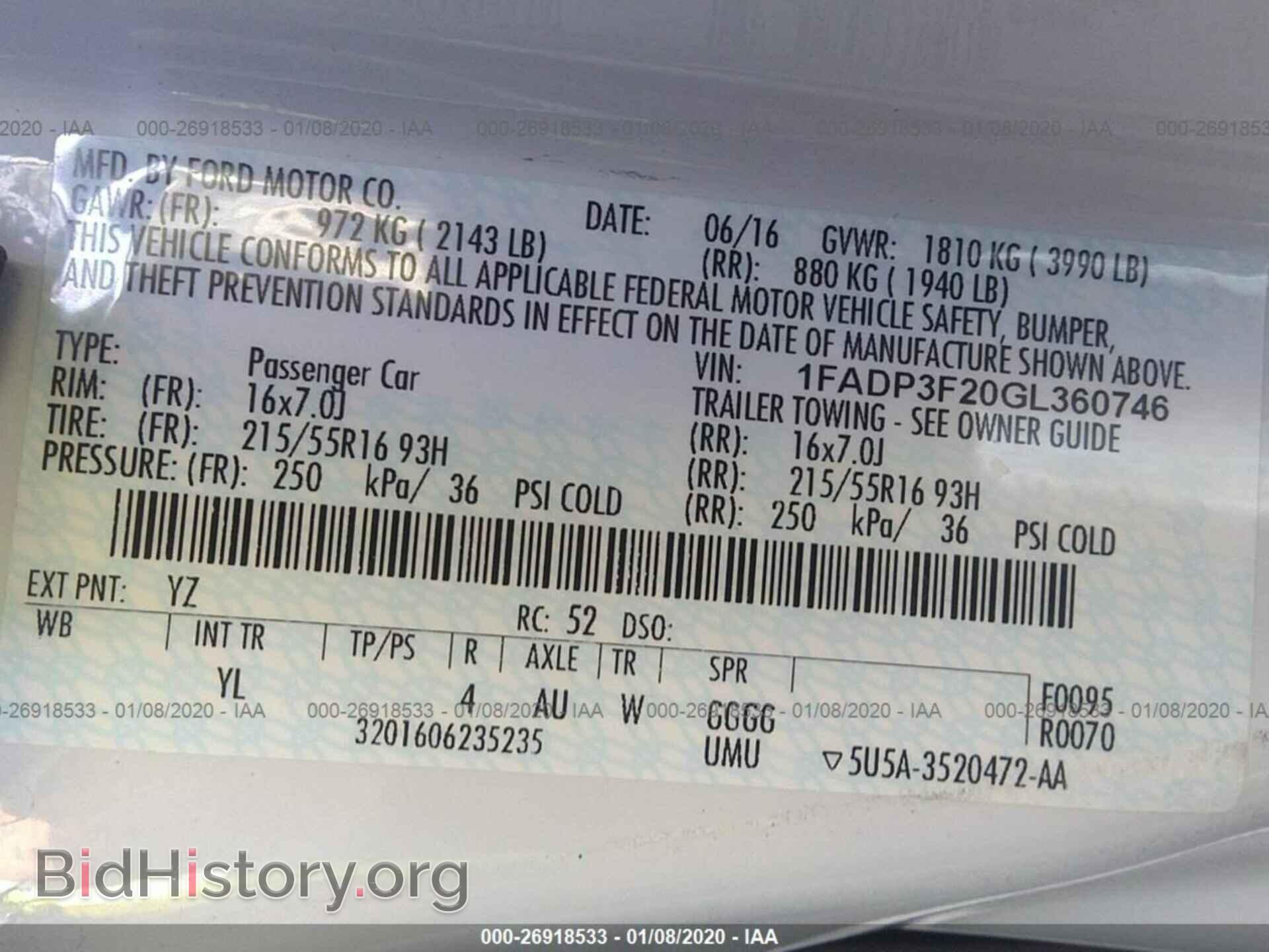 2016 FORD FOCUS - VIN: 1FADP3F20GL360746 - Фото 9