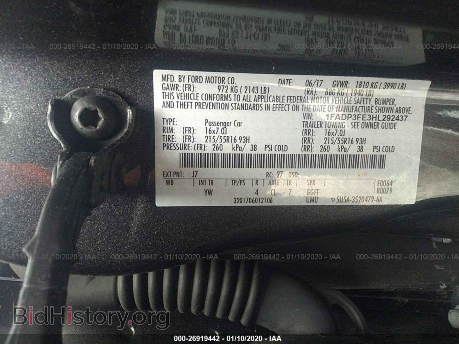 2017 FORD FOCUS - VIN: 1FADP3FE3HL292437 - Фото 9