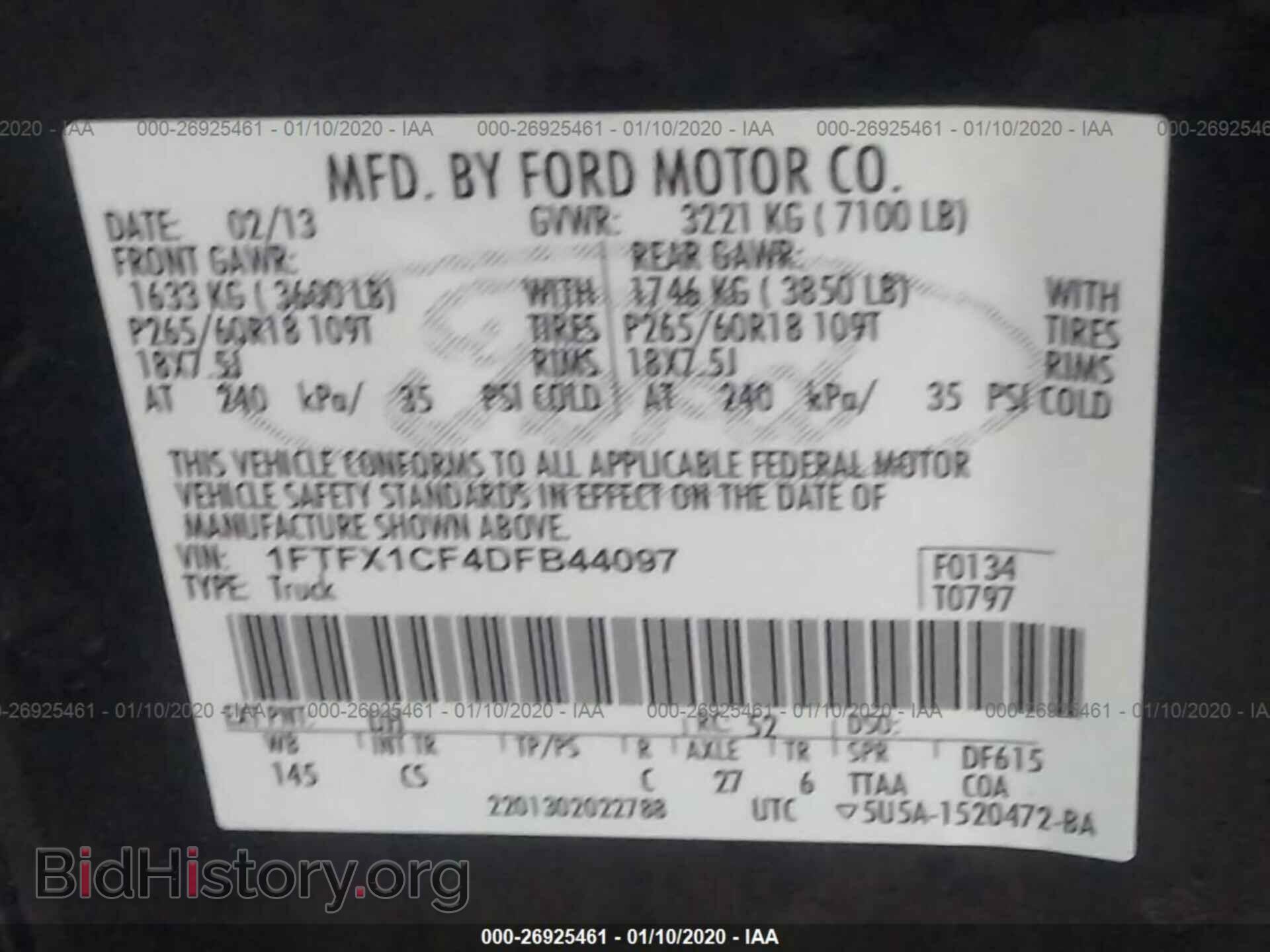 2013 FORD F150 - VIN: 1FTFX1CF4DFB44097 - Фото 9