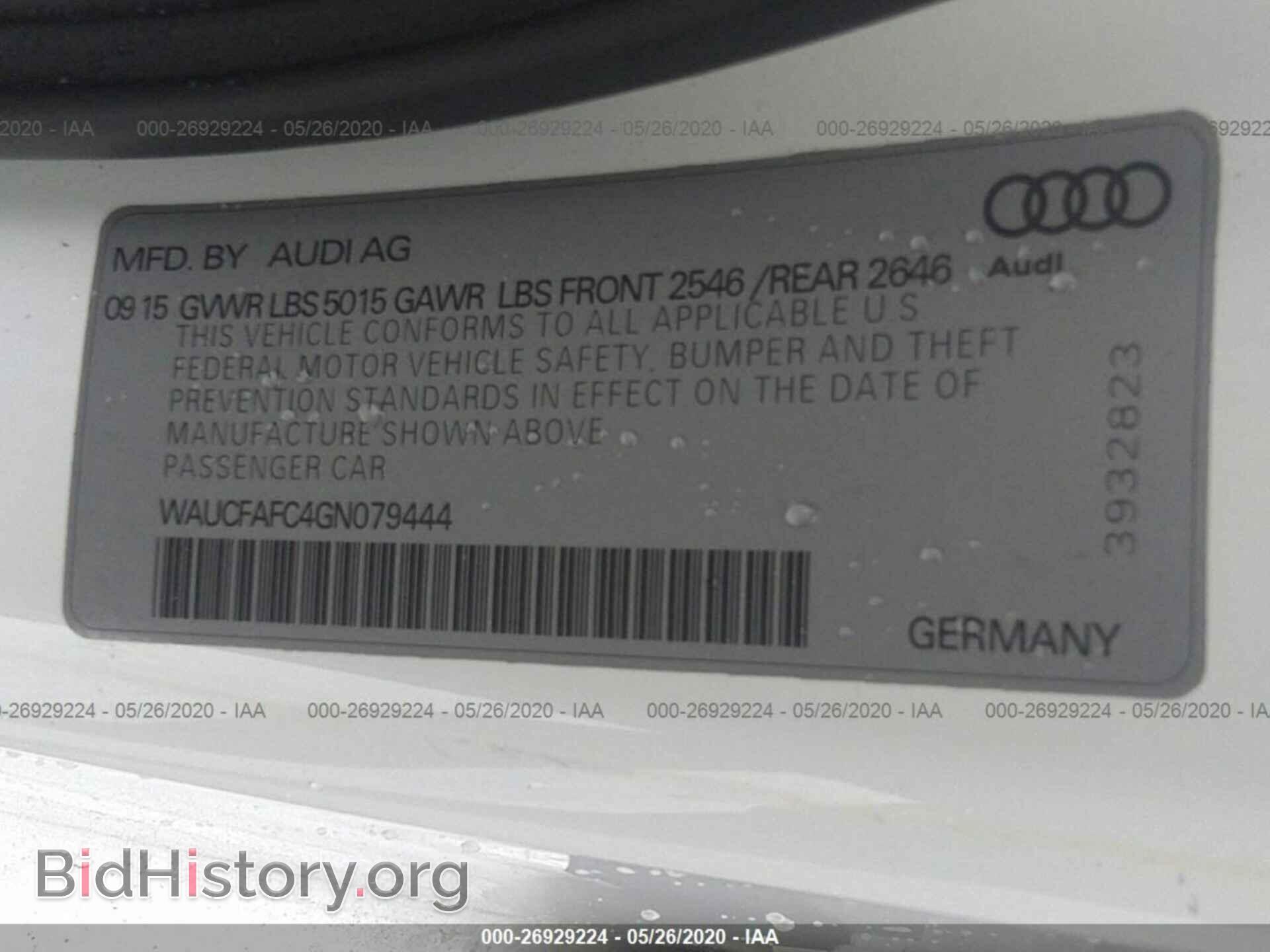 2016 AUDI A6 - VIN: WAUCFAFC4GN079444 - Фото 9