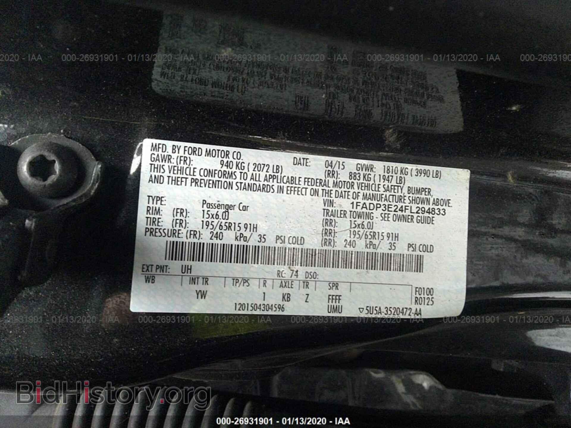 2015 FORD FOCUS - VIN: 1FADP3E24FL294833 - Фото 9