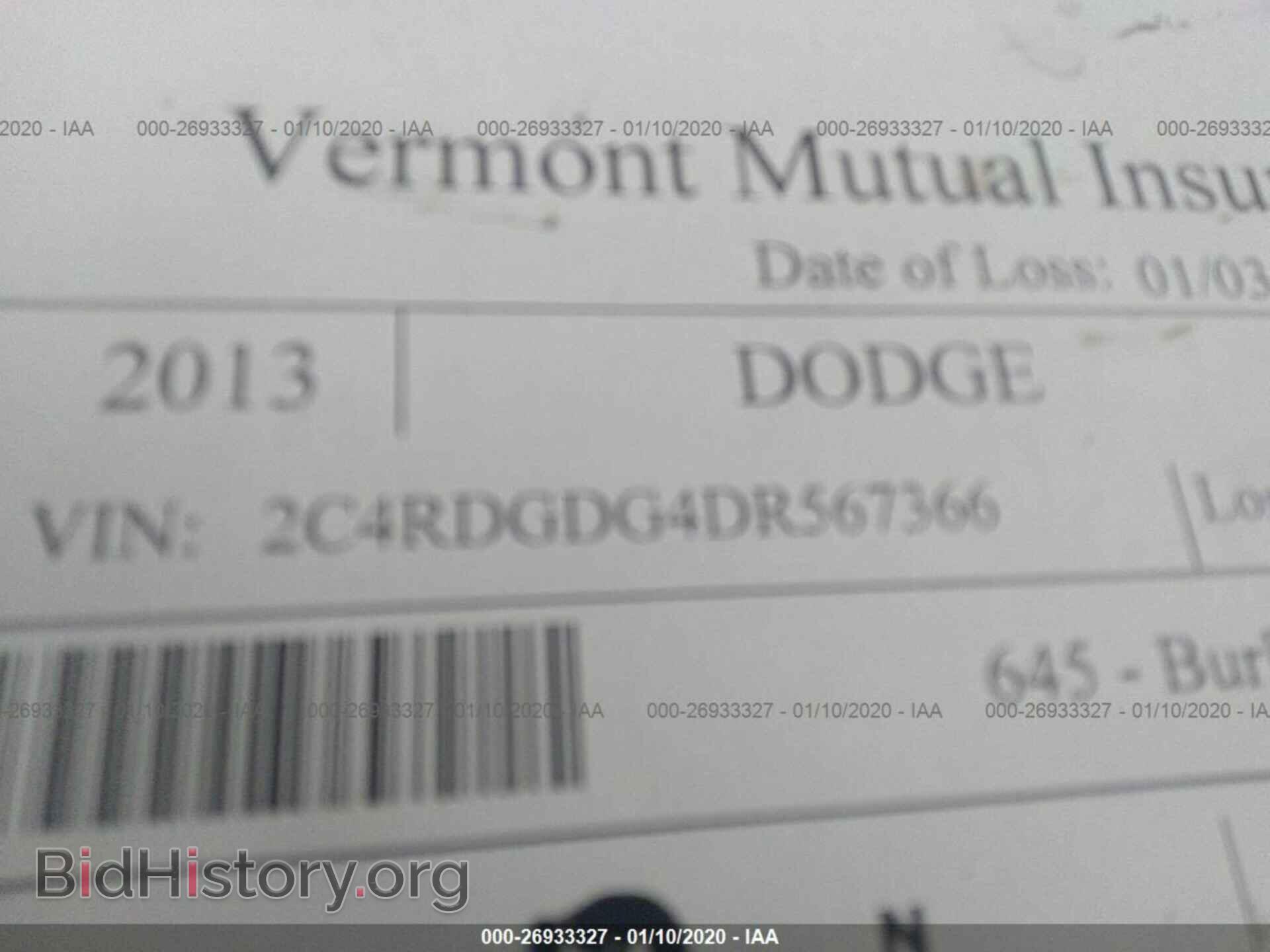 2013 DODGE GRAND CARAVAN - VIN: 2C4RDGDG4DR567366 - Фото 9
