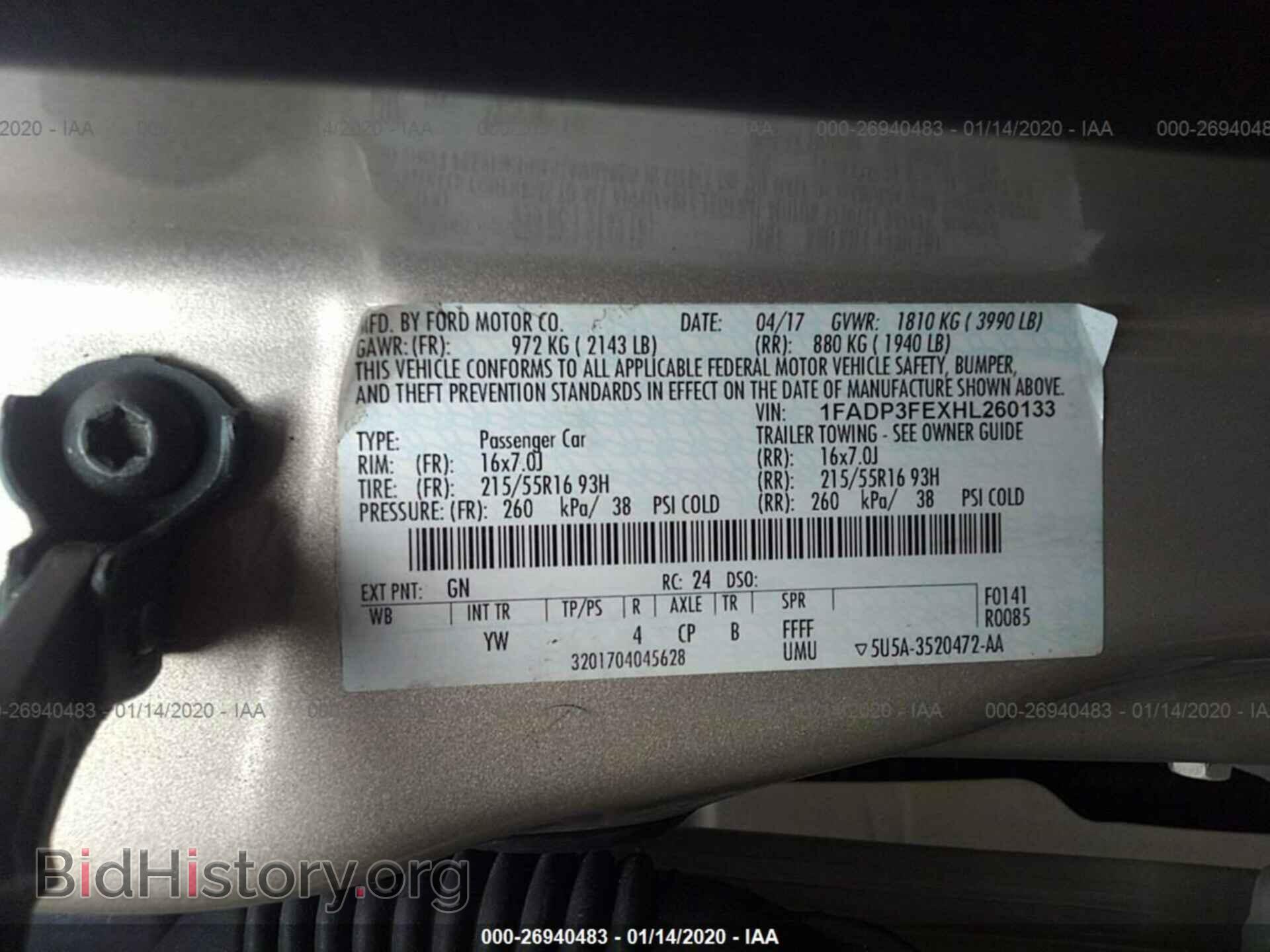 2017 FORD FOCUS - VIN: 1FADP3FEXHL260133 - Фото 9