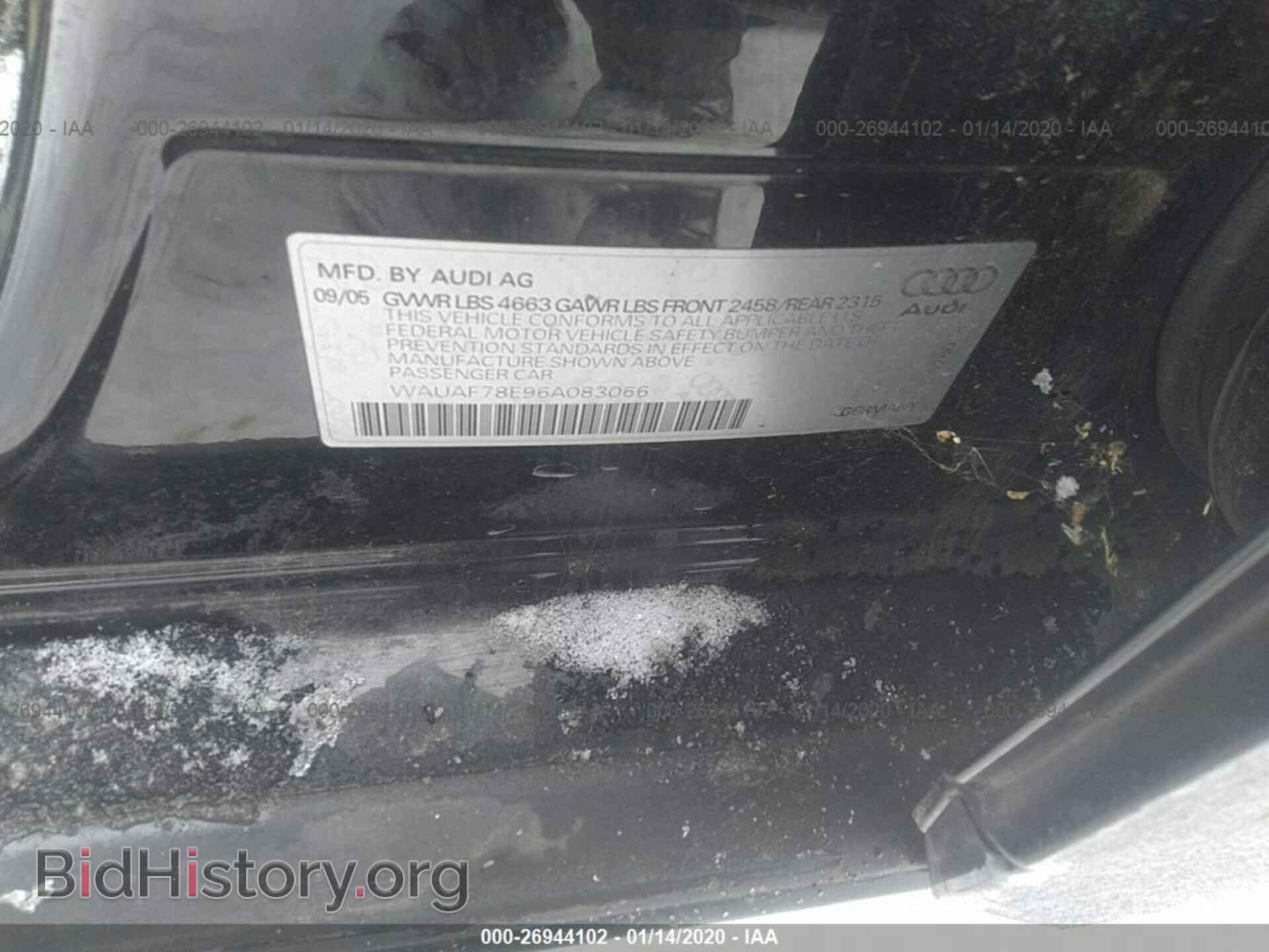 2006 AUDI A4 - VIN: WAUAF78E96A083066 - Фото 9
