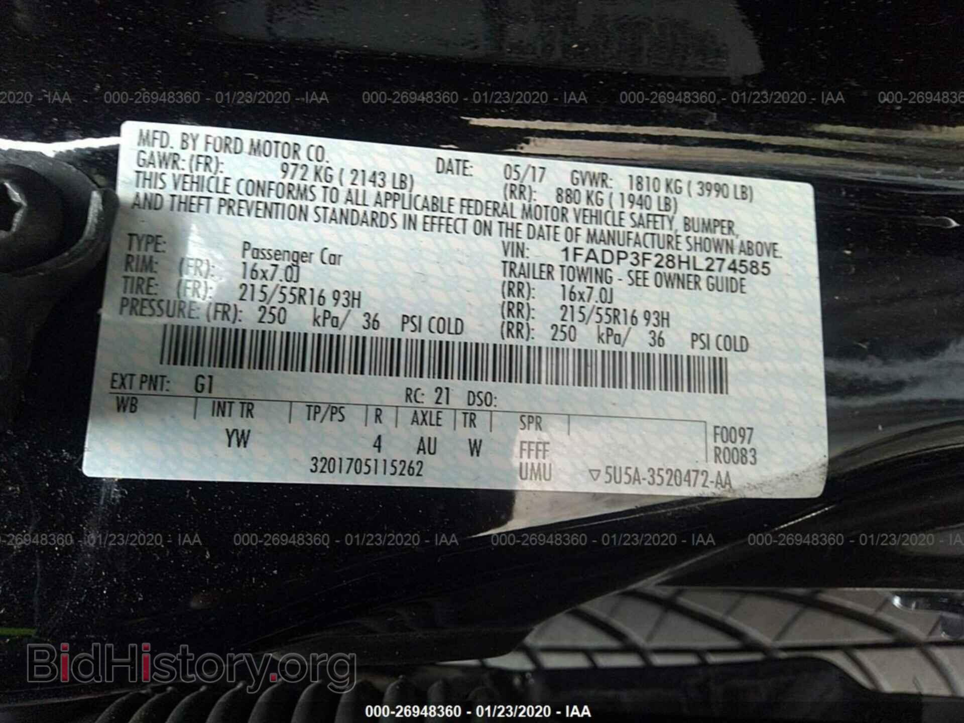 2017 FORD FOCUS - VIN: 1FADP3F28HL274585 - Photo 9