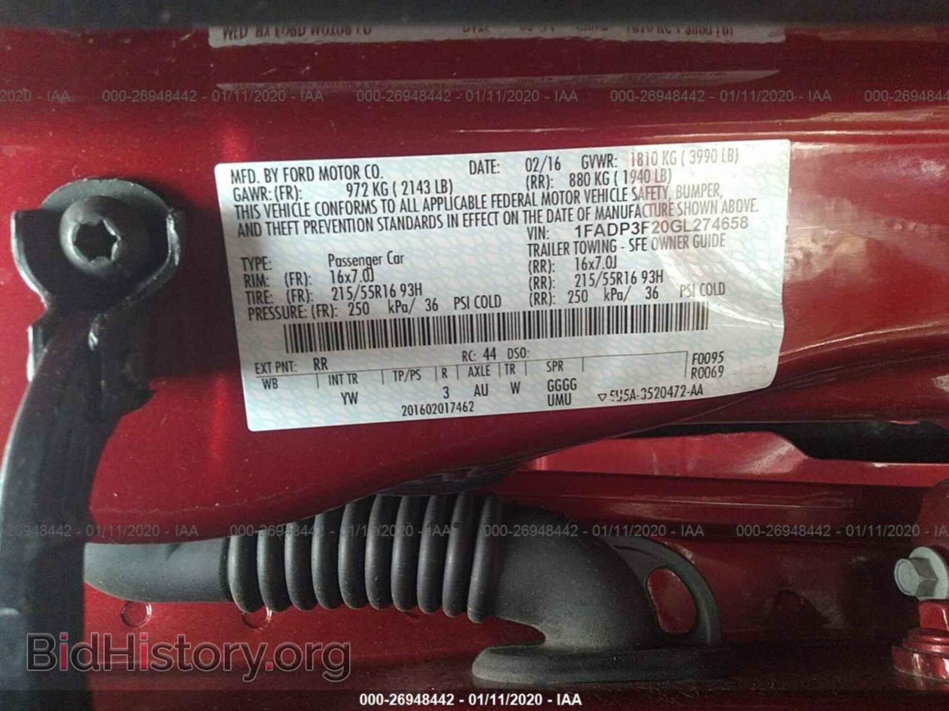 2016 FORD FOCUS - VIN: 1FADP3F20GL274658 - Фото 9