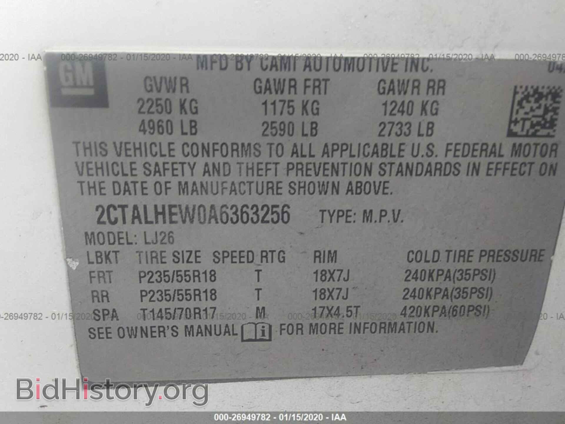 2010 GMC TERRAIN - VIN: 2CTALHEW0A6363256 - Photo 9