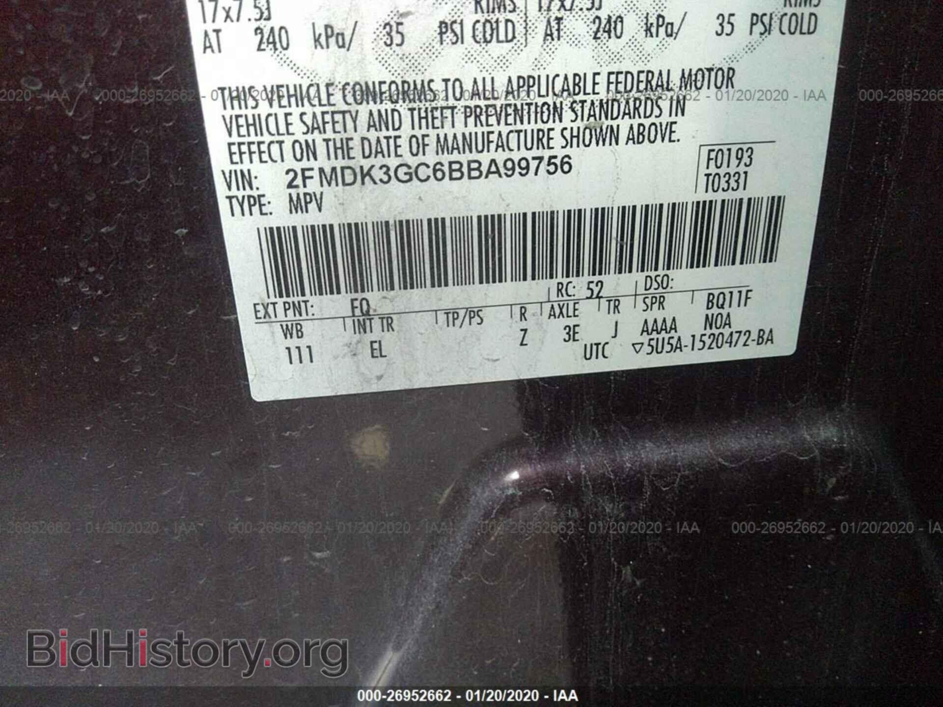 2011 FORD EDGE - VIN: 2FMDK3GC6BBA99756 - Фото 9