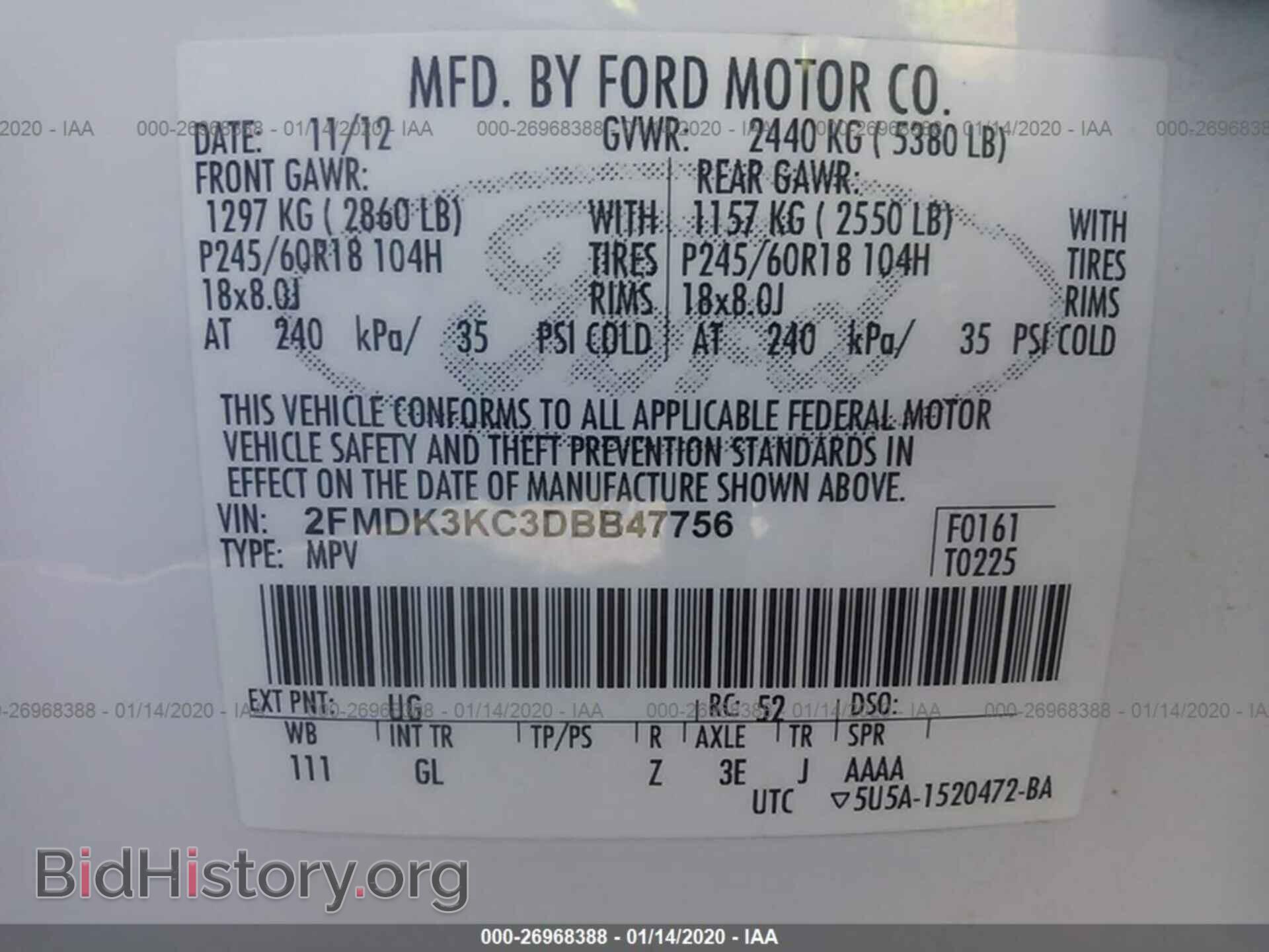 2013 FORD EDGE - VIN: 2FMDK3KC3DBB47756 - Photo 9