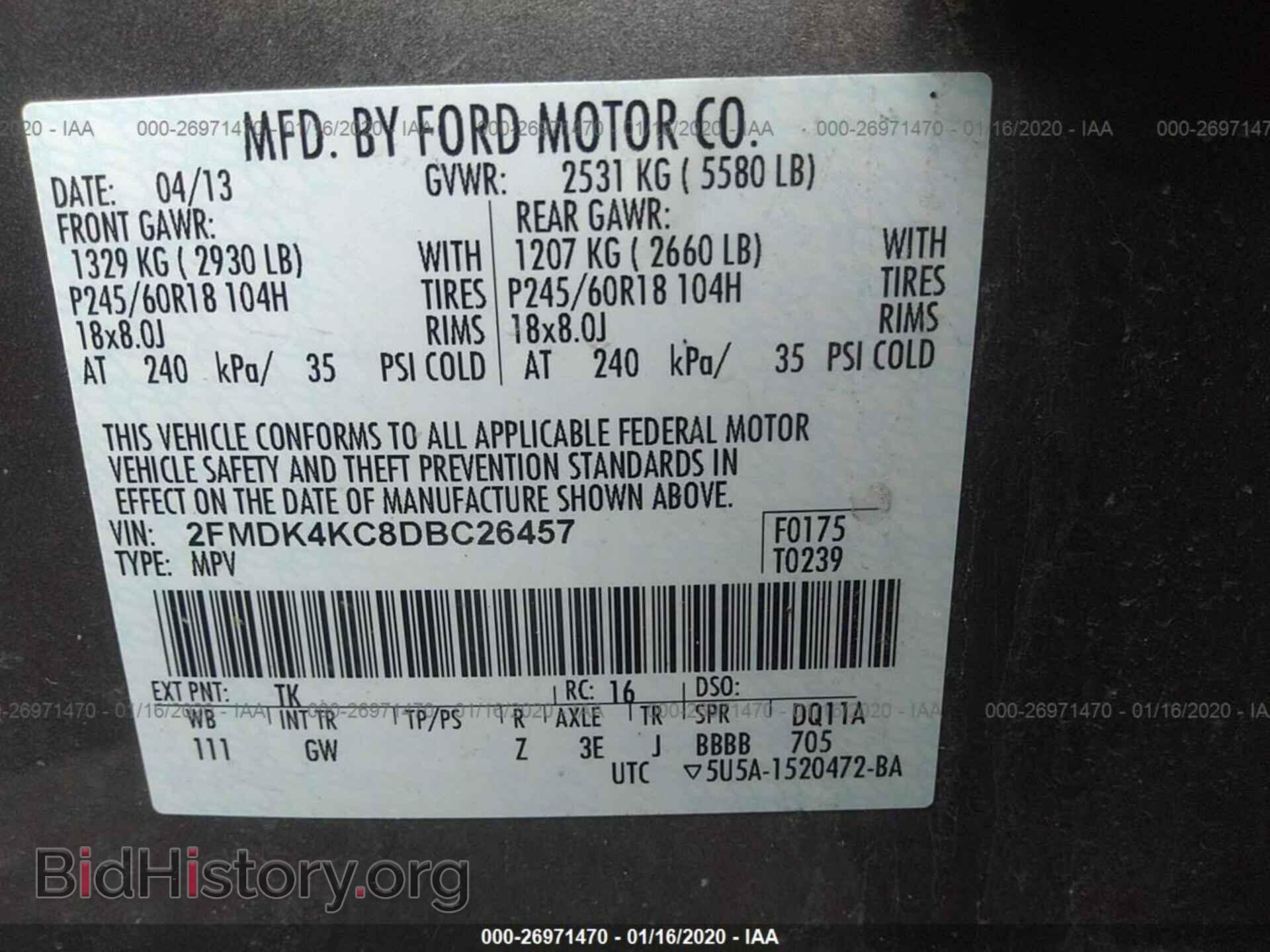 2013 FORD EDGE - VIN: 2FMDK4KC8DBC26457 - Photo 9