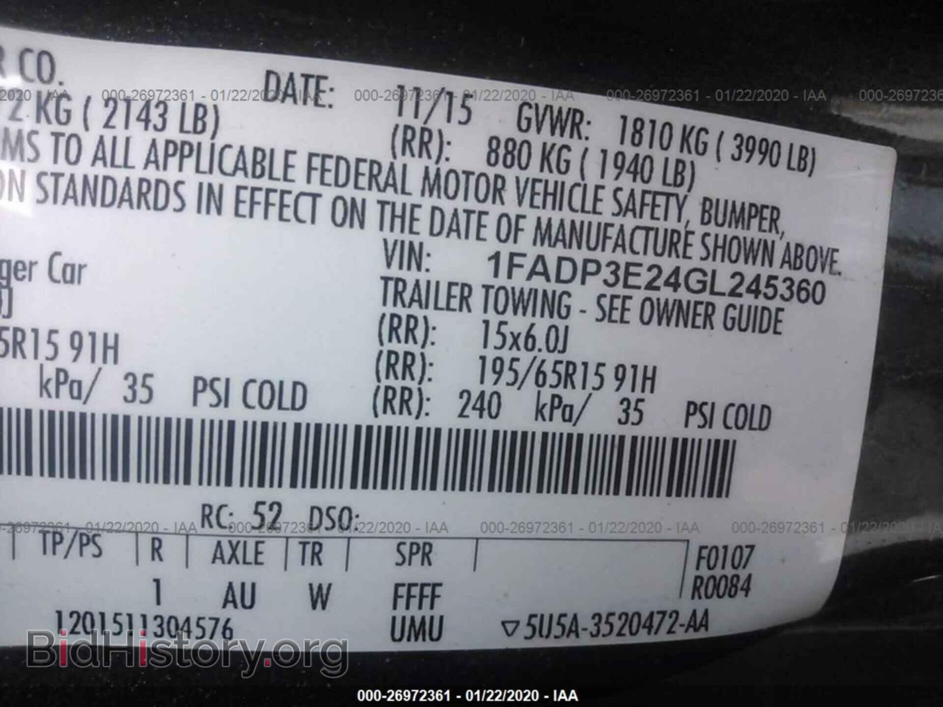 2016 FORD FOCUS - VIN: 1FADP3E24GL245360 - Фото 9