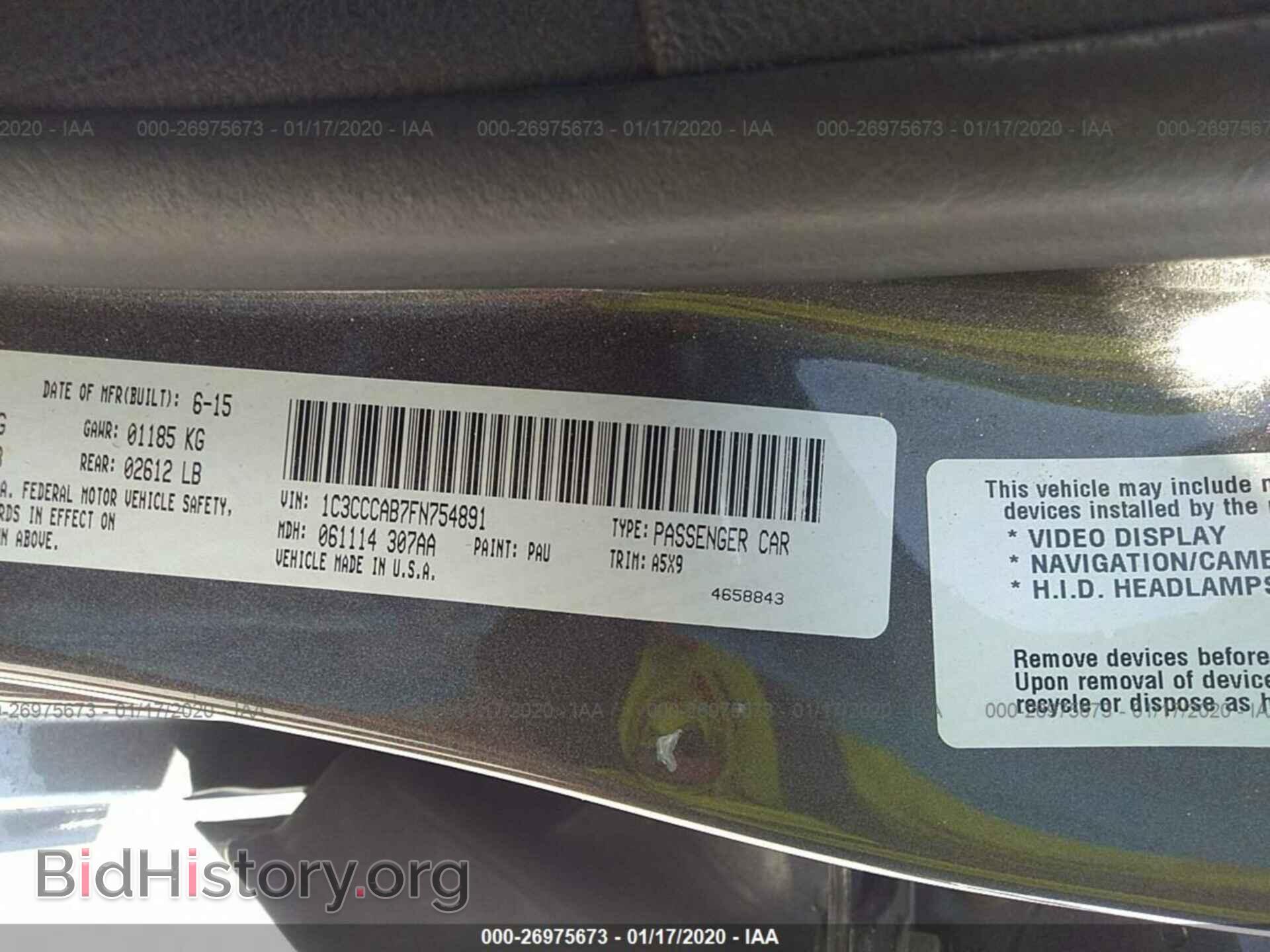 2015 CHRYSLER 200 - VIN: 1C3CCCAB7FN754891 - Photo 9