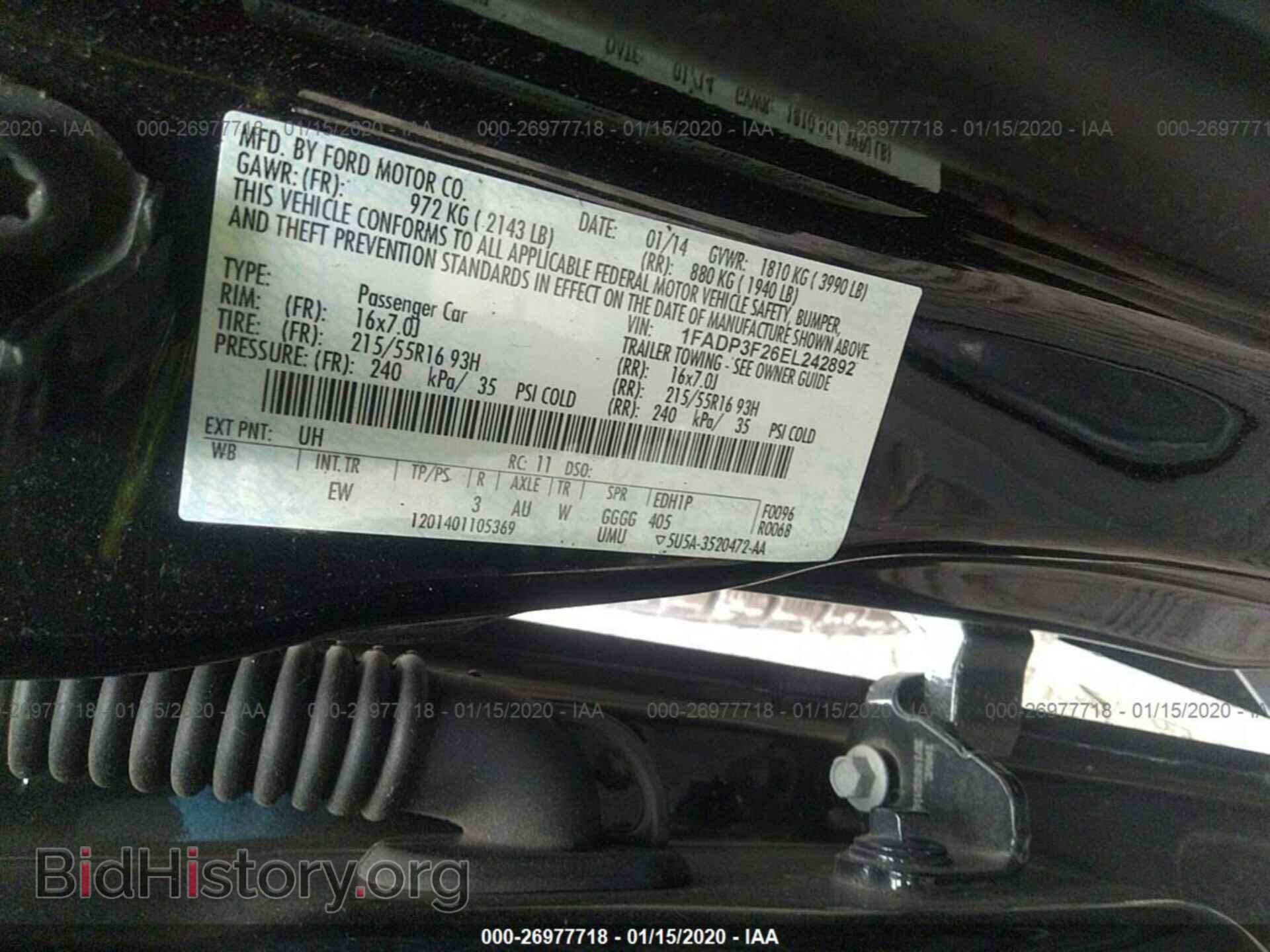 2014 FORD FOCUS - VIN: 1FADP3F26EL242892 - Фото 9