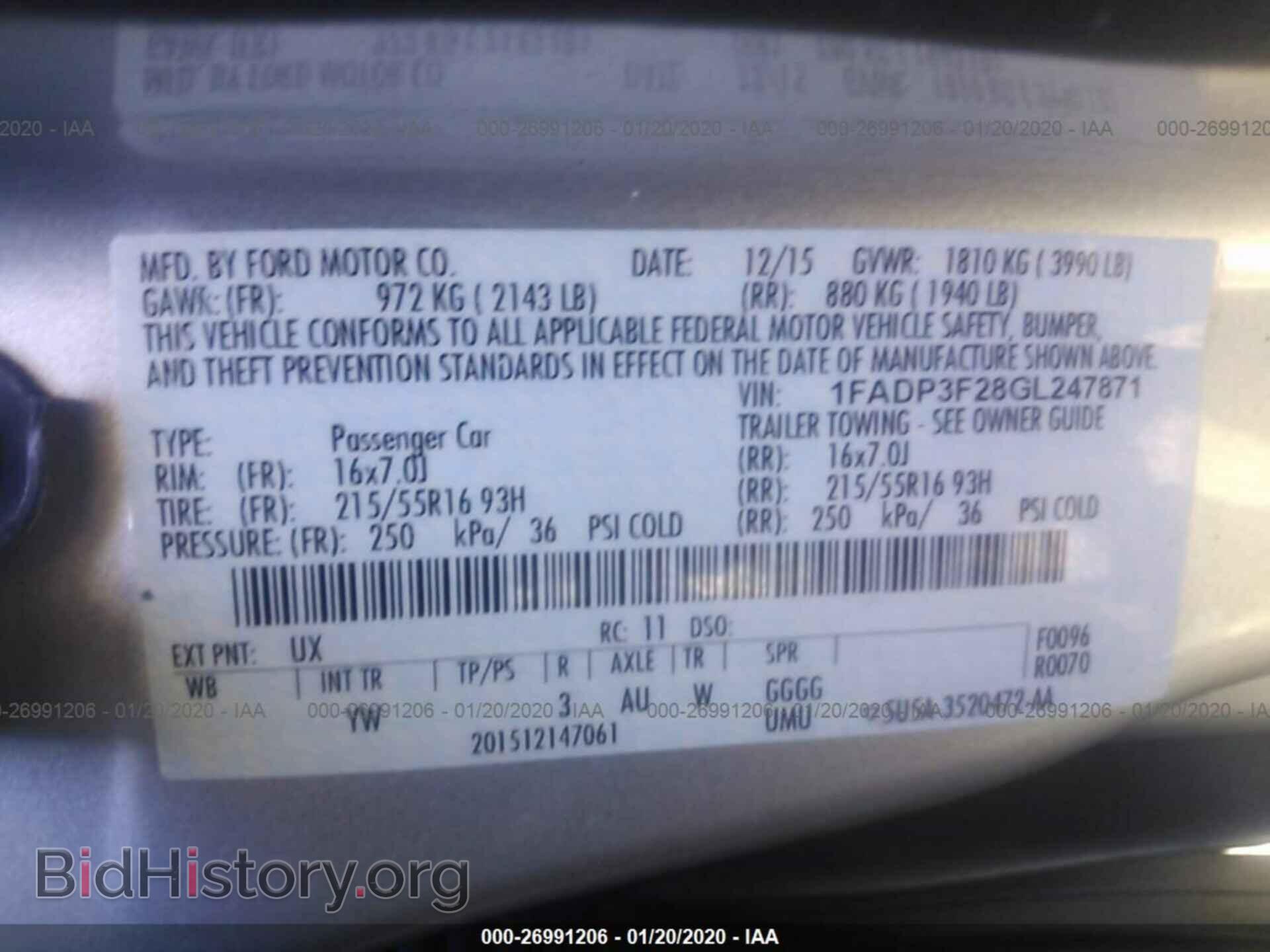 2016 FORD FOCUS - VIN: 1FADP3F28GL247871 - Фото 9
