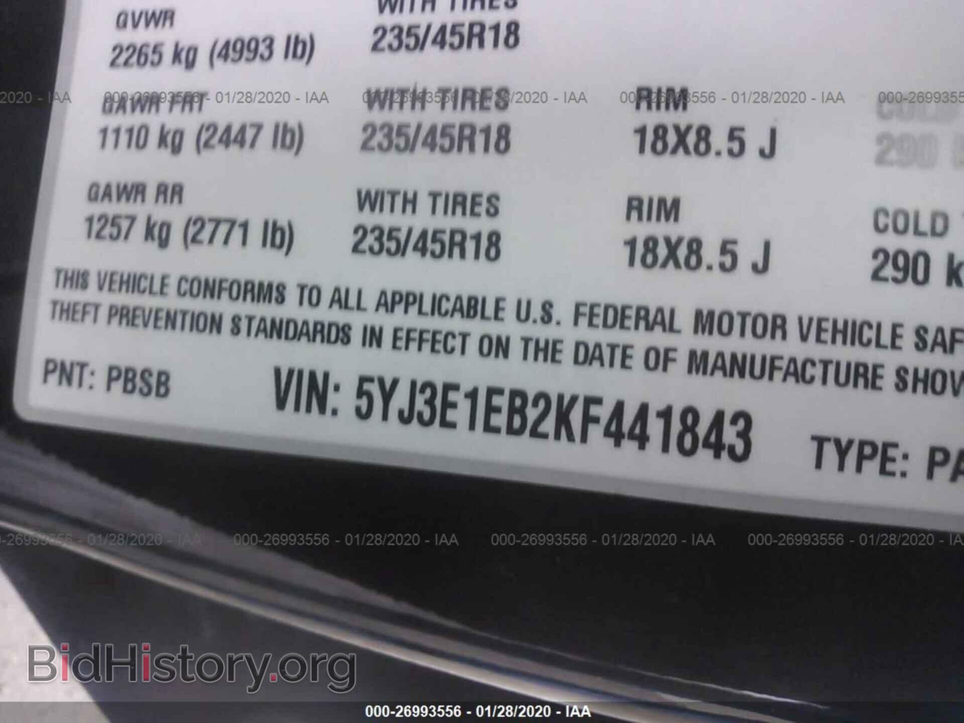 2019 TESLA MODEL 3 - VIN: 5YJ3E1EB2KF441843 - Photo 9