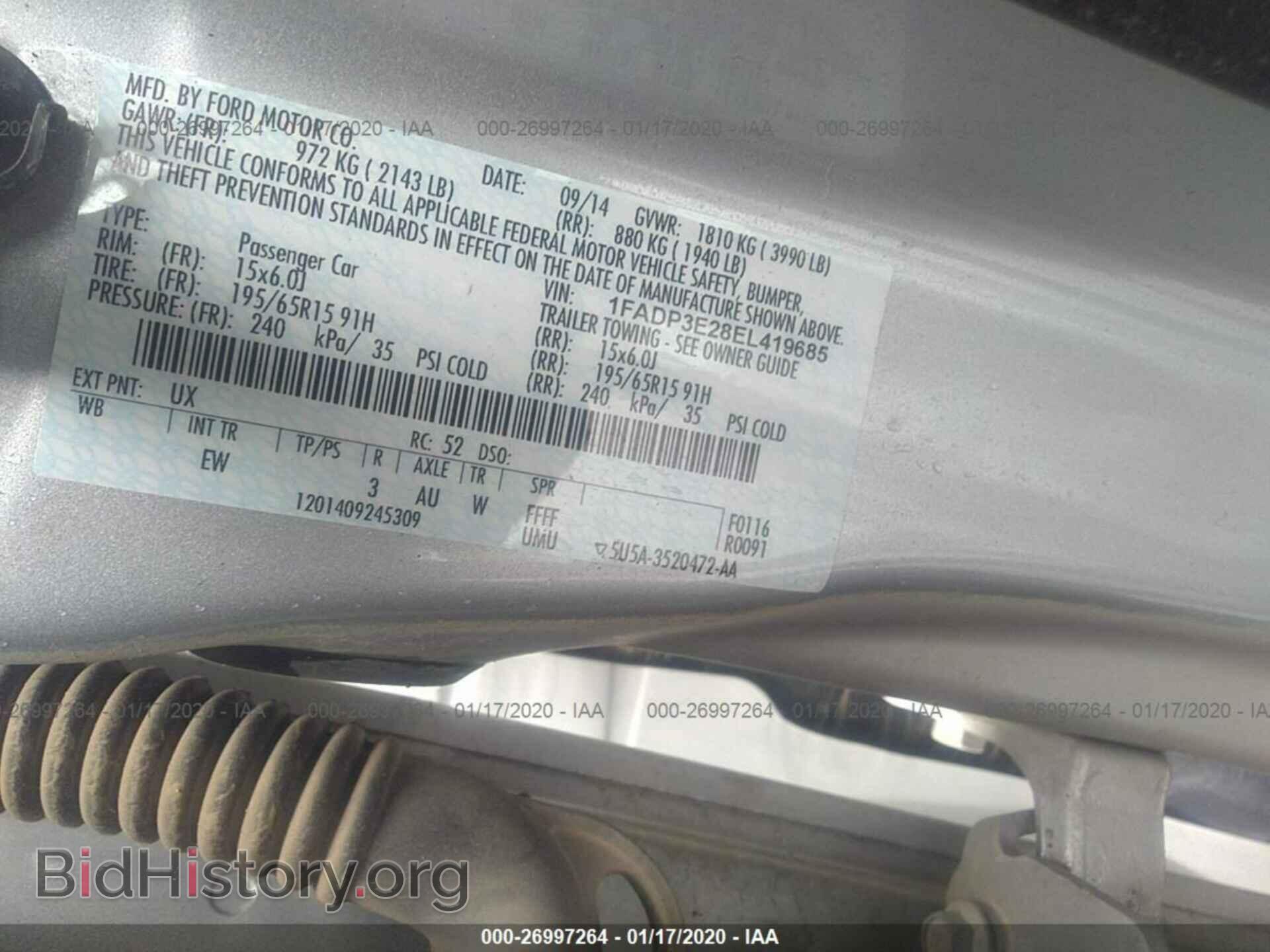 2014 FORD FOCUS - VIN: 1FADP3E28EL419685 - Фото 9