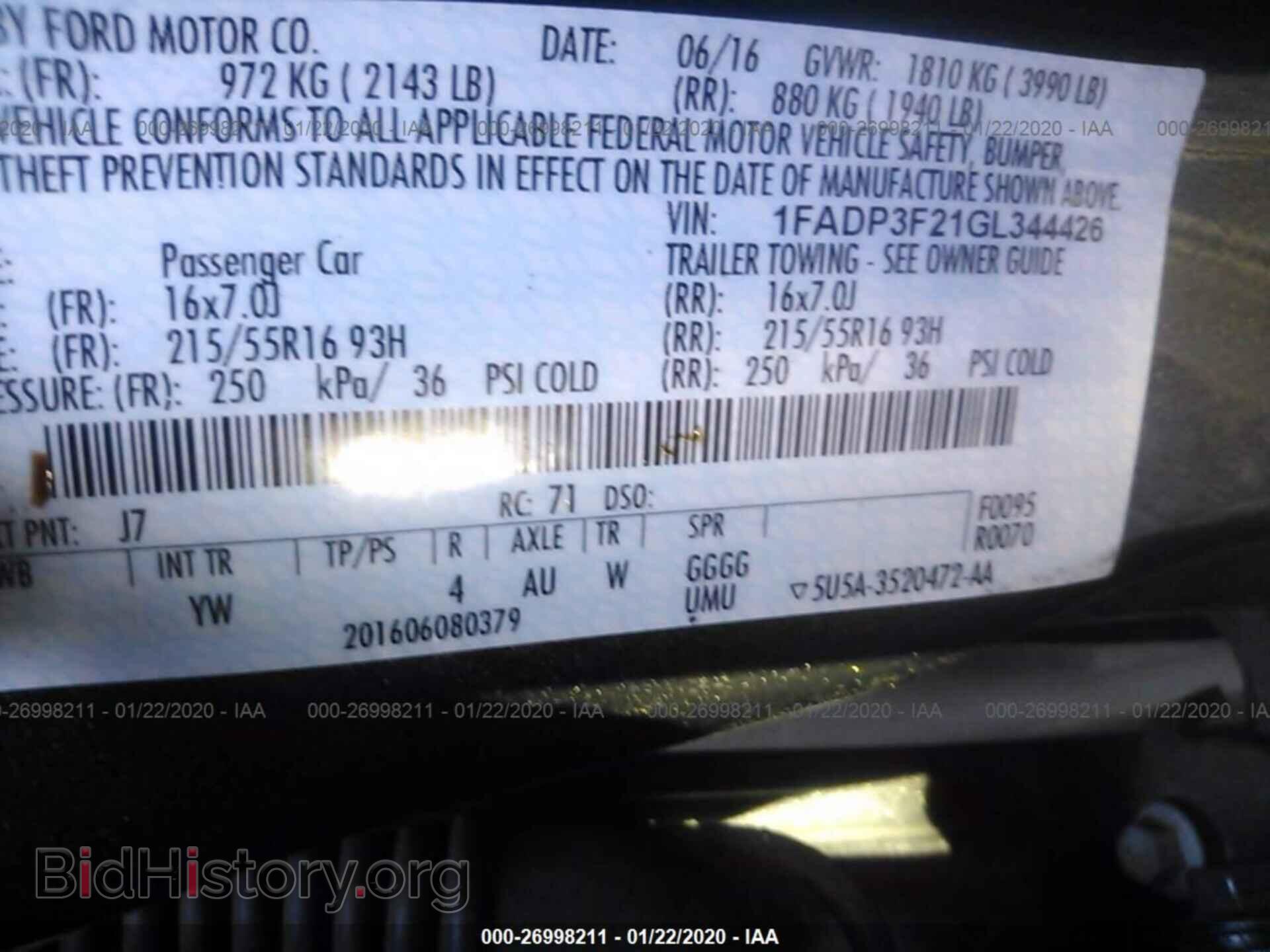 2016 FORD FOCUS - VIN: 1FADP3F21GL344426 - Фото 9